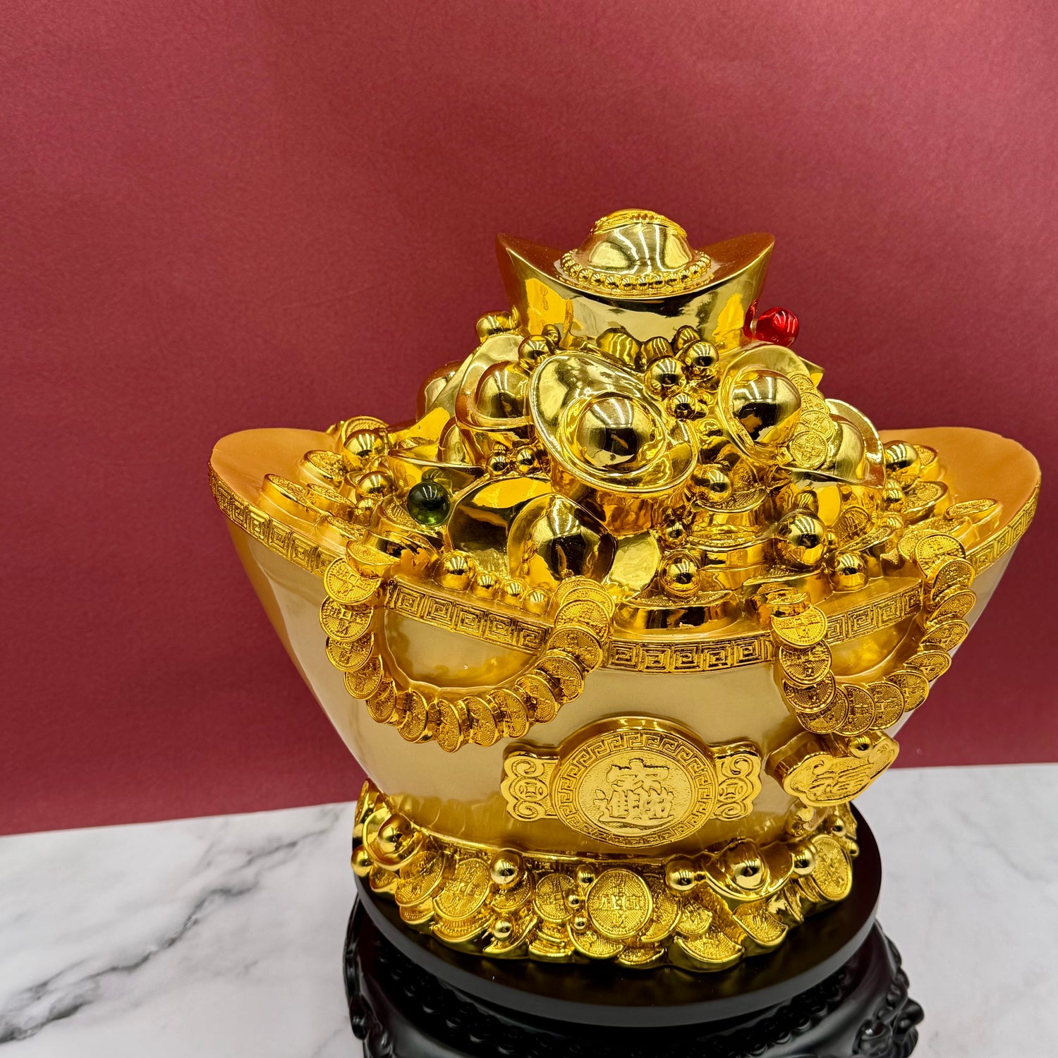 Overflow of Abundance Treasure Ingot 37cm Default Title - Feng Shui Charms - Royal Dragon Decor Philippines
