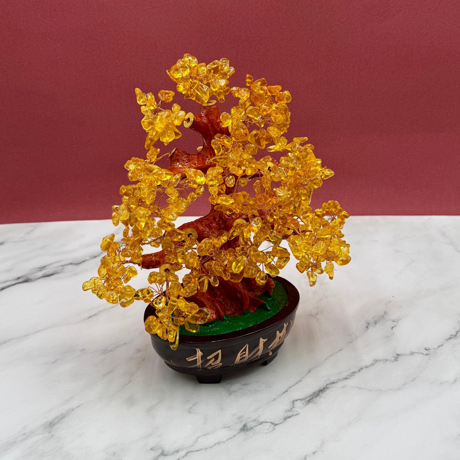 Leaves of Citrine Money Tree for Wealth 32cm Default Title - Feng Shui Charms - Royal Dragon Decor Philippines