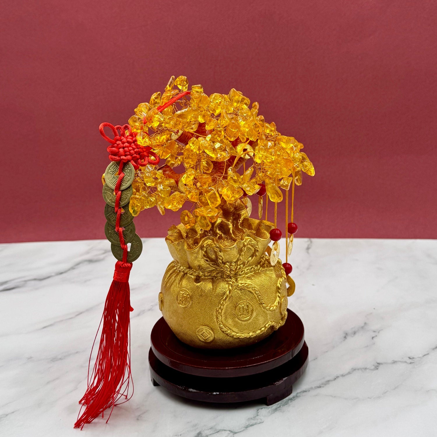 Citrine Money Tree with Abundant Blessings 21cm Default Title - Feng Shui Charms - Royal Dragon Decor Philippines
