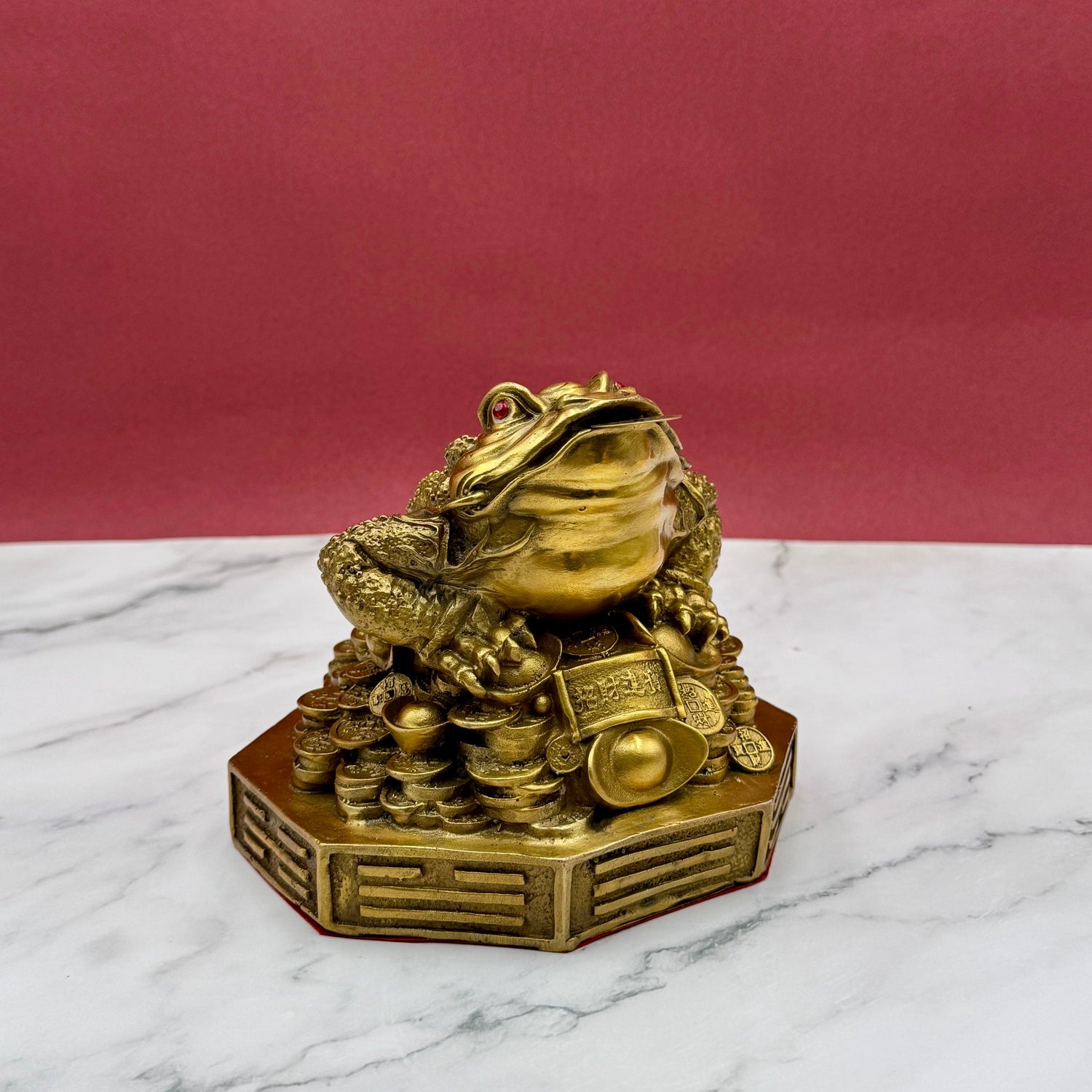 Super Wealth Brass Money Frog 15cm Default Title - Feng Shui Charms - Royal Dragon Decor Philippines