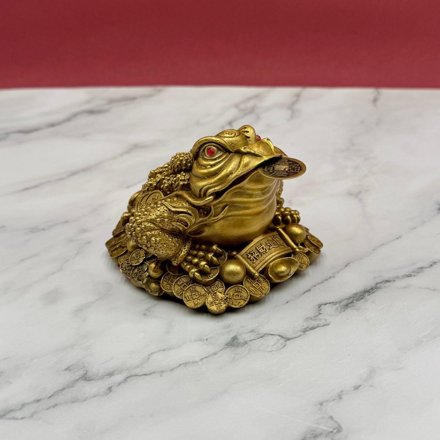 The Little Metal Money Frog Brass 12cm Default Title - Feng Shui Charms - Royal Dragon Decor Philippines
