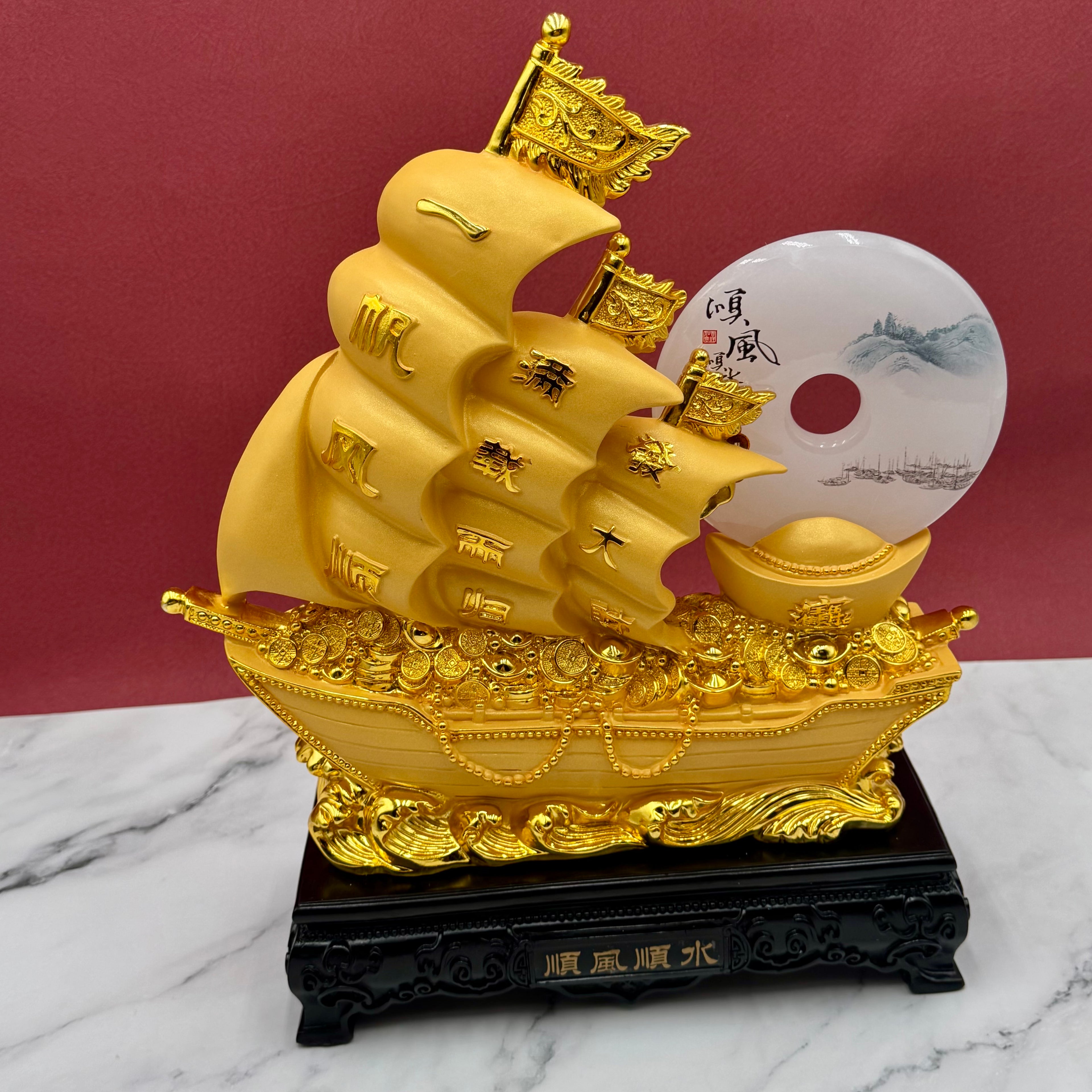 Venture For Gold & Glory Wealth Ship 39cm Default Title - Feng Shui Charms - Royal Dragon Decor Philippines