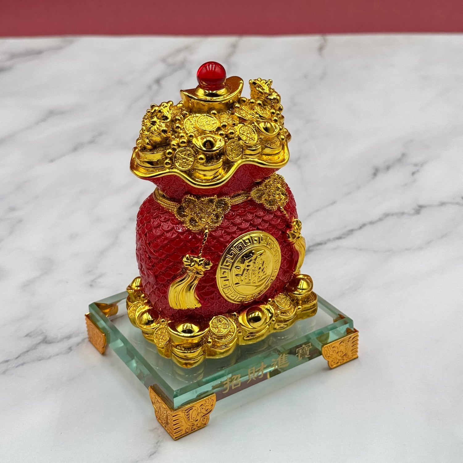 Lucky in Red Money Bag 14cm Default Title - Feng Shui Charms - Royal Dragon Decor Philippines