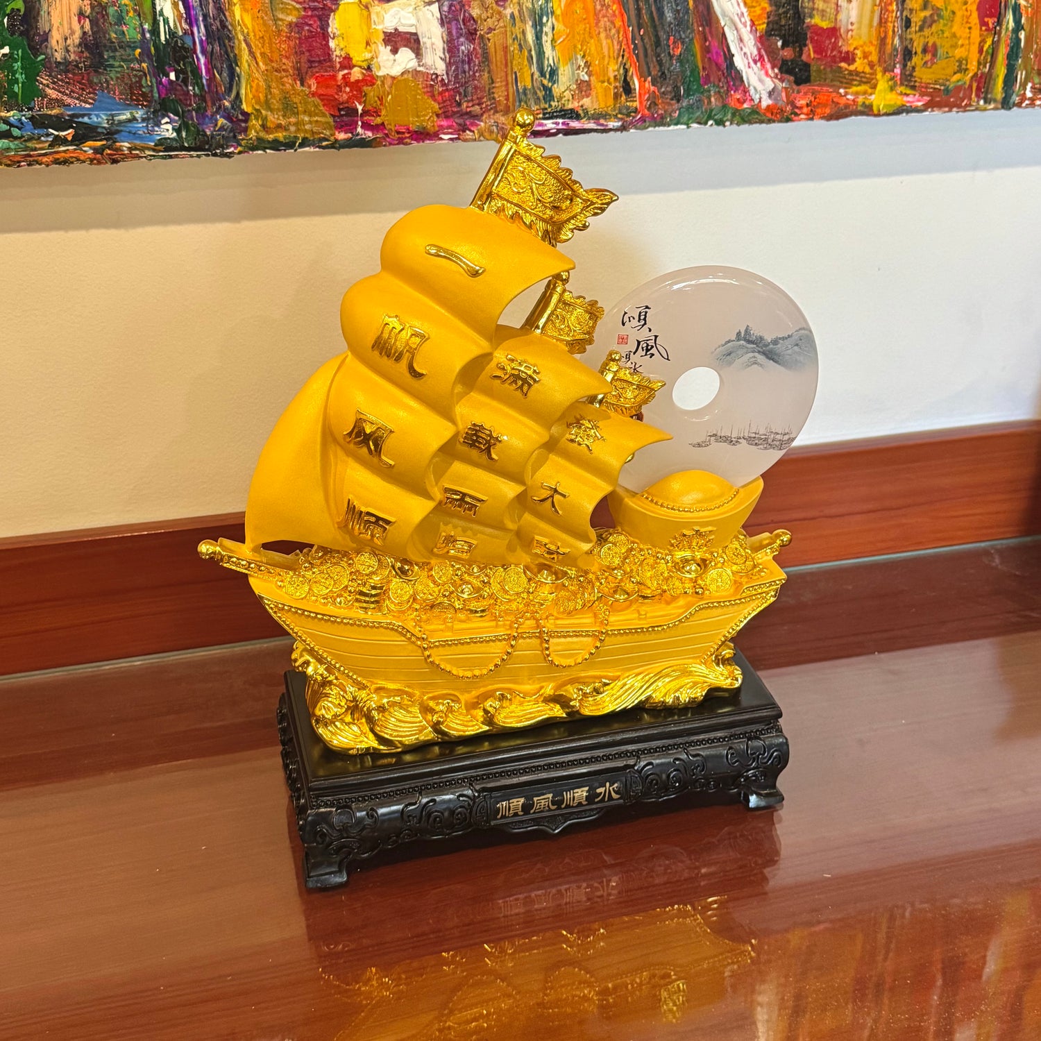 Venture For Gold & Glory Wealth Ship 39cm Default Title - Feng Shui Charms - Royal Dragon Decor Philippines