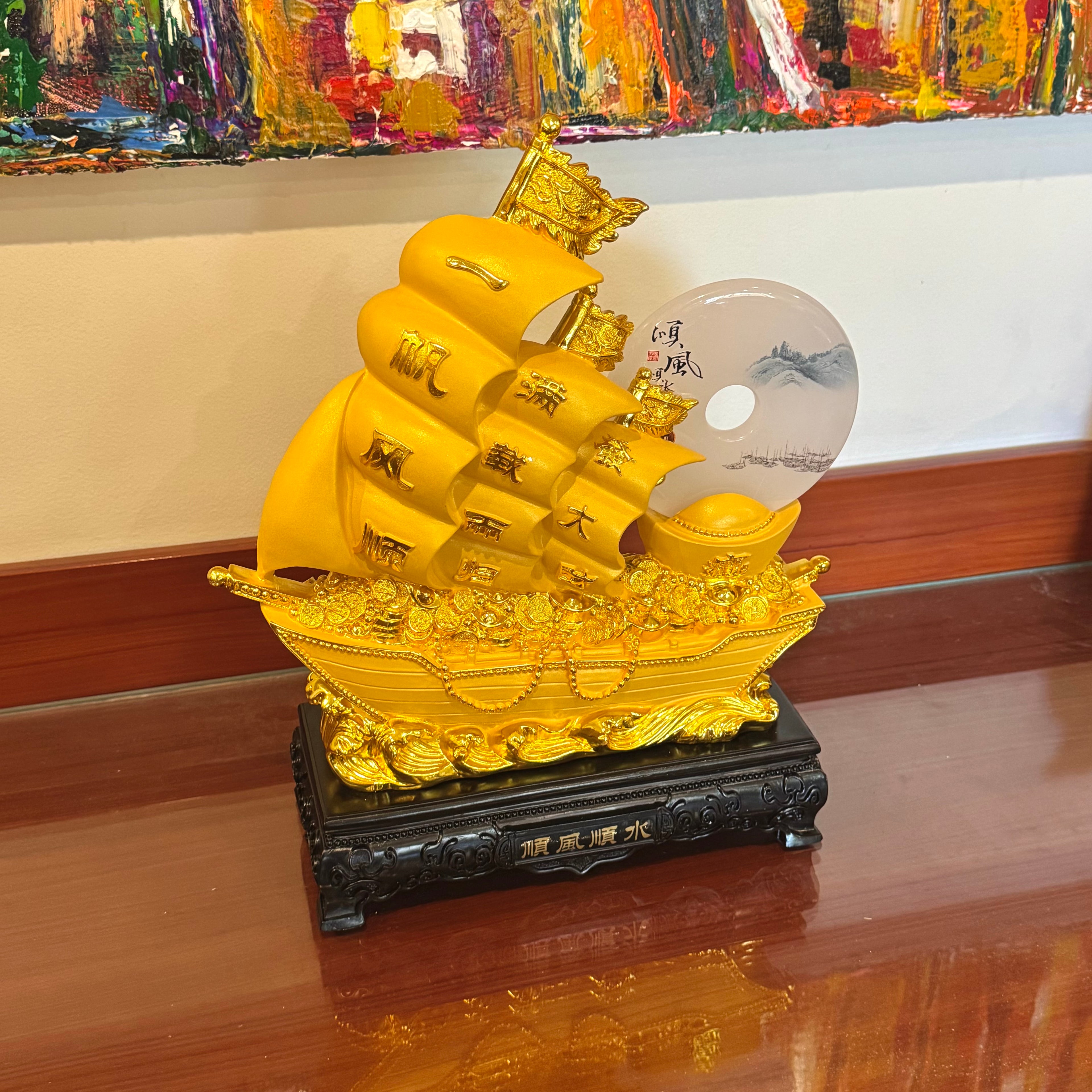 Venture For Gold & Glory Wealth Ship 39cm Default Title - Feng Shui Charms - Royal Dragon Decor Philippines