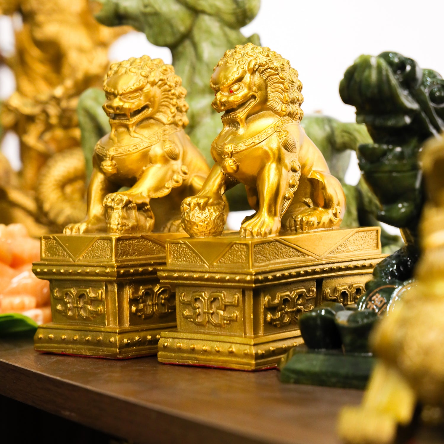 Loyal Gatekeepers Brass Foo Dogs 19cm