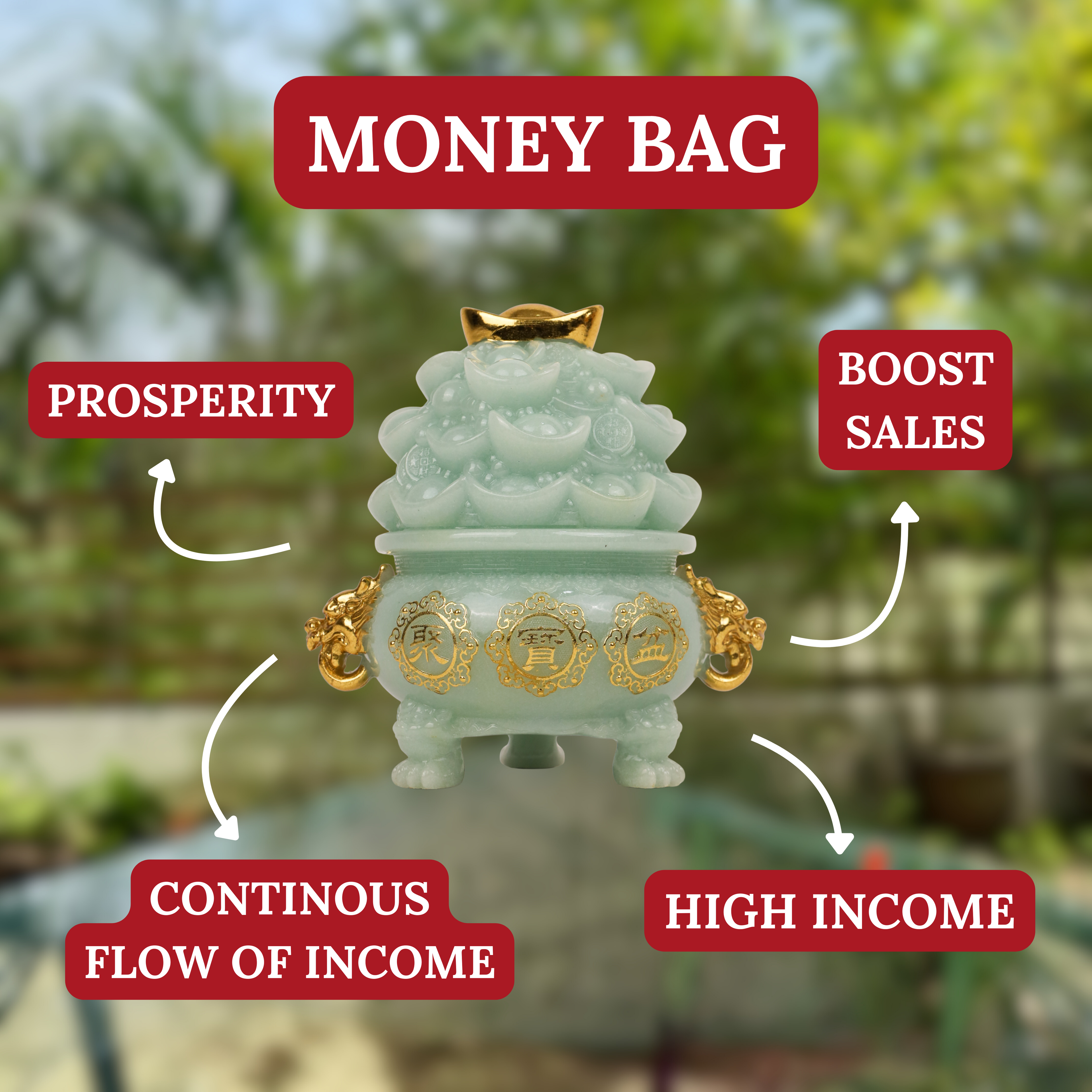 Elegant Jade Wealth Bowl of Abundance 17cm