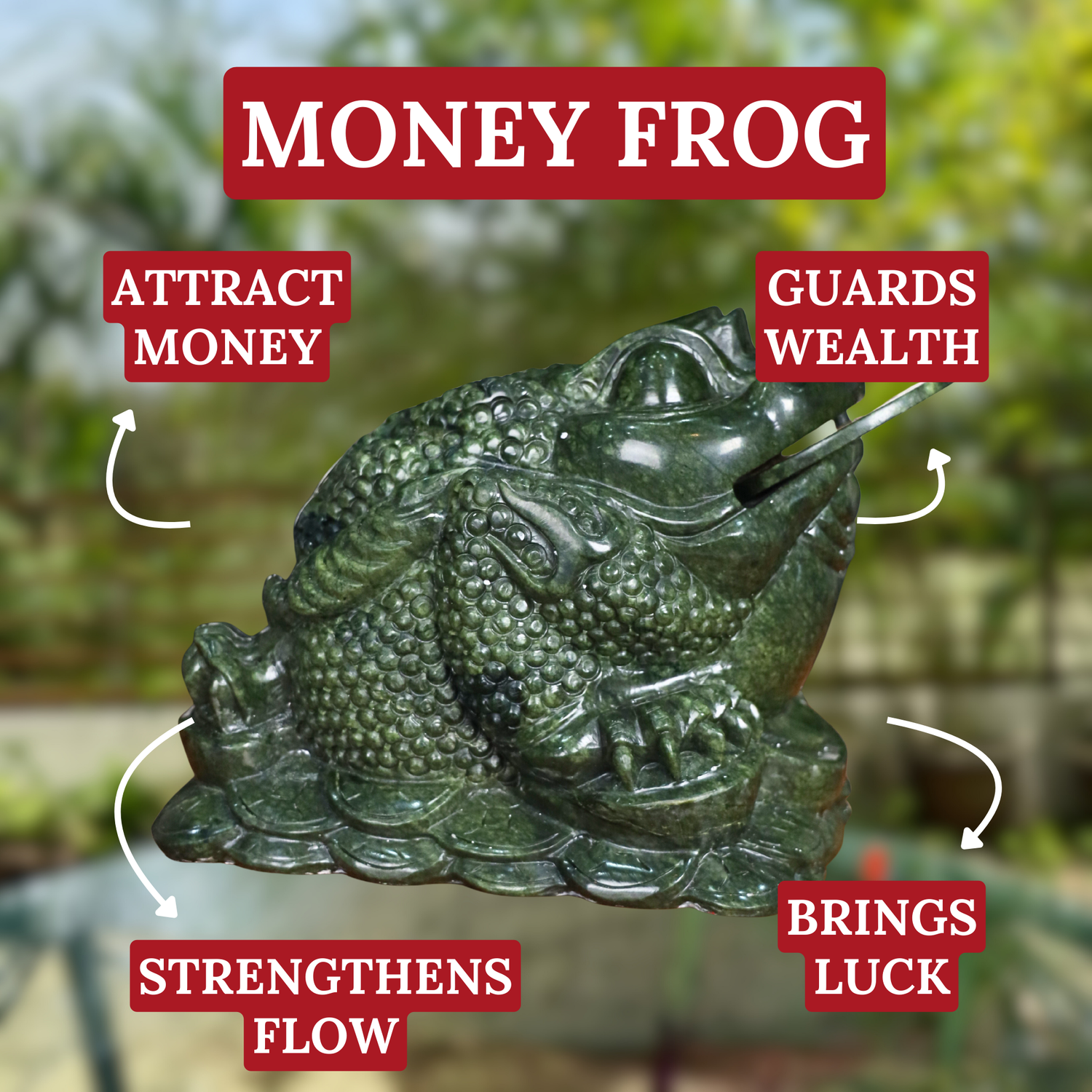 Powerful Prosperity Jade Frog of Fortune 21cm