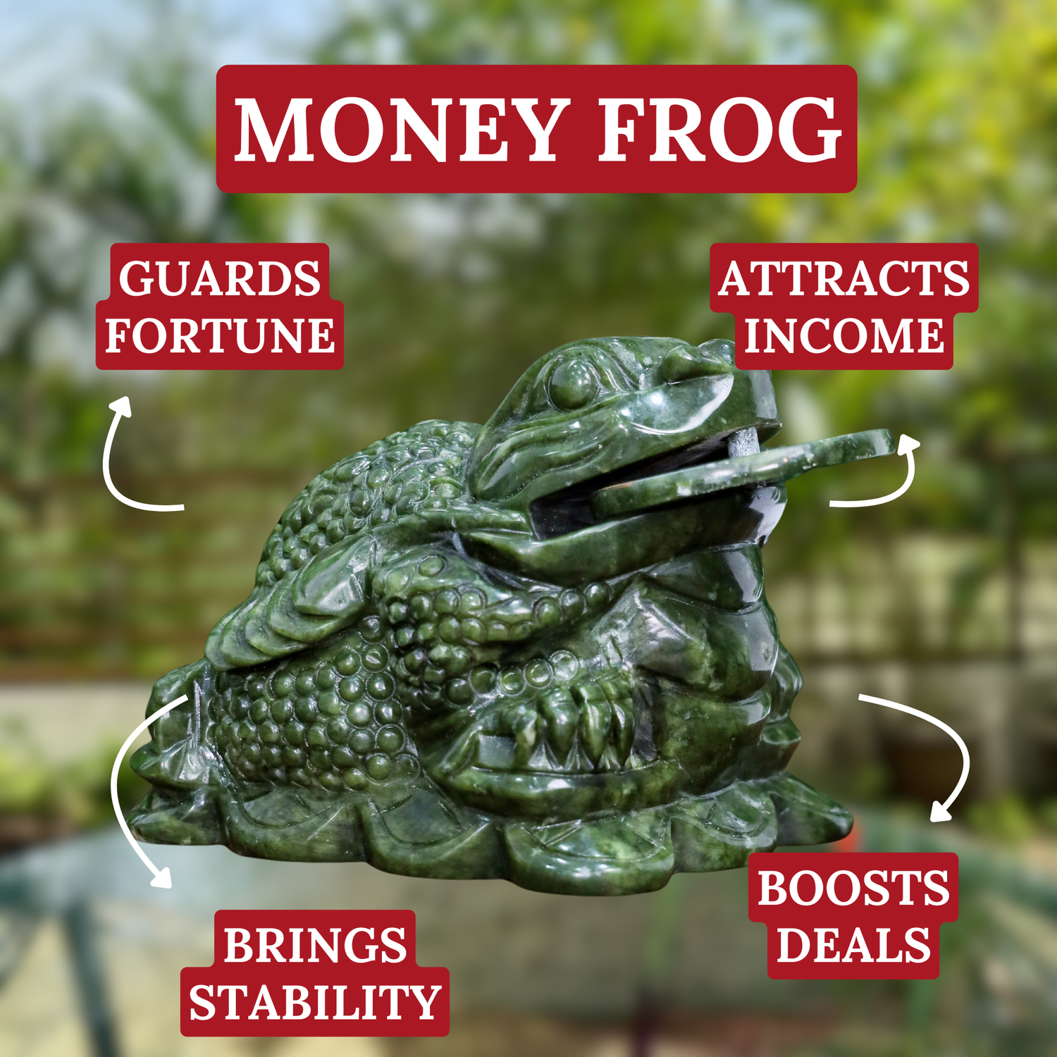 Master of Fortune Heavyweight Jade Frog 33cm
