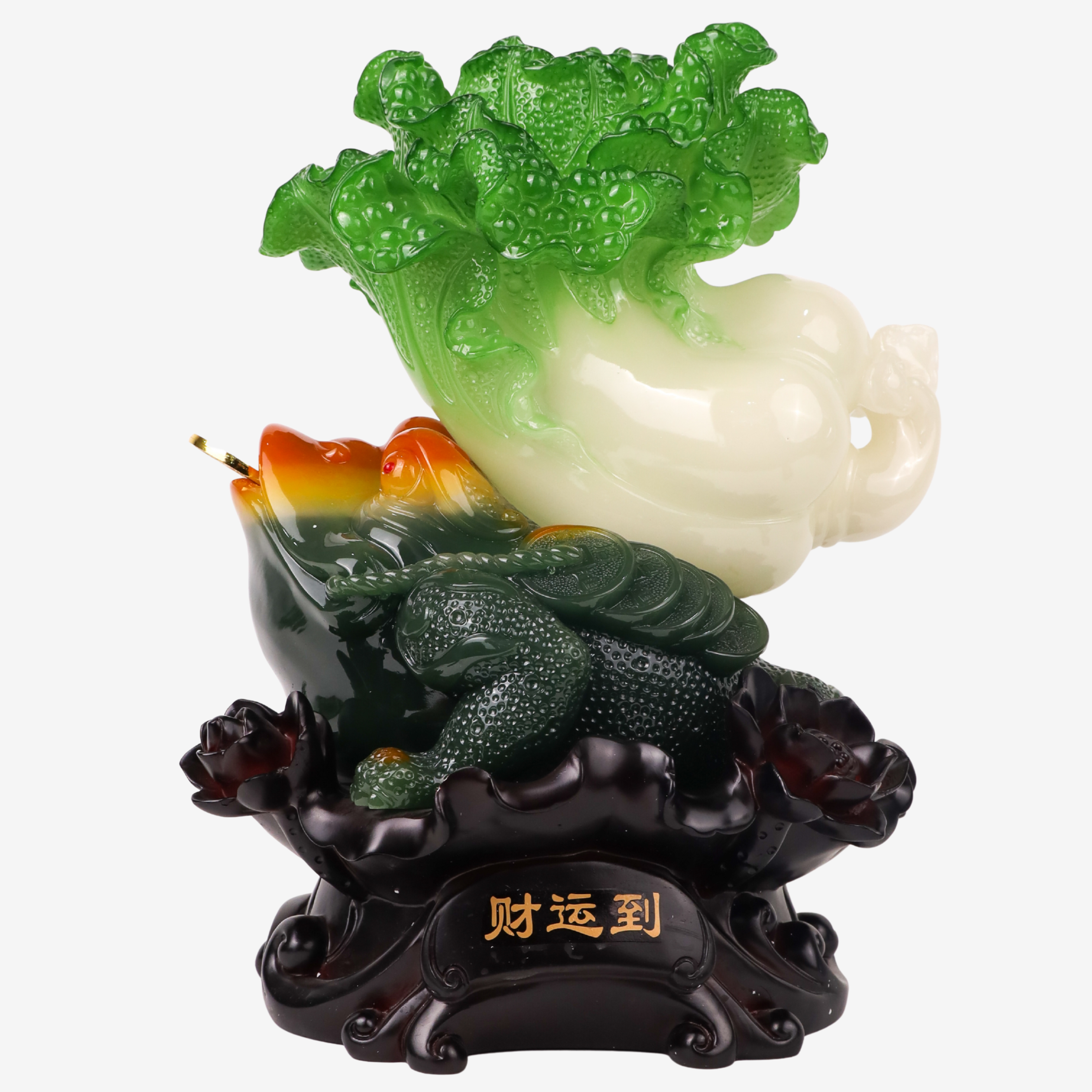 Carry Home Harvest Money Frog & Cabbage 46cm