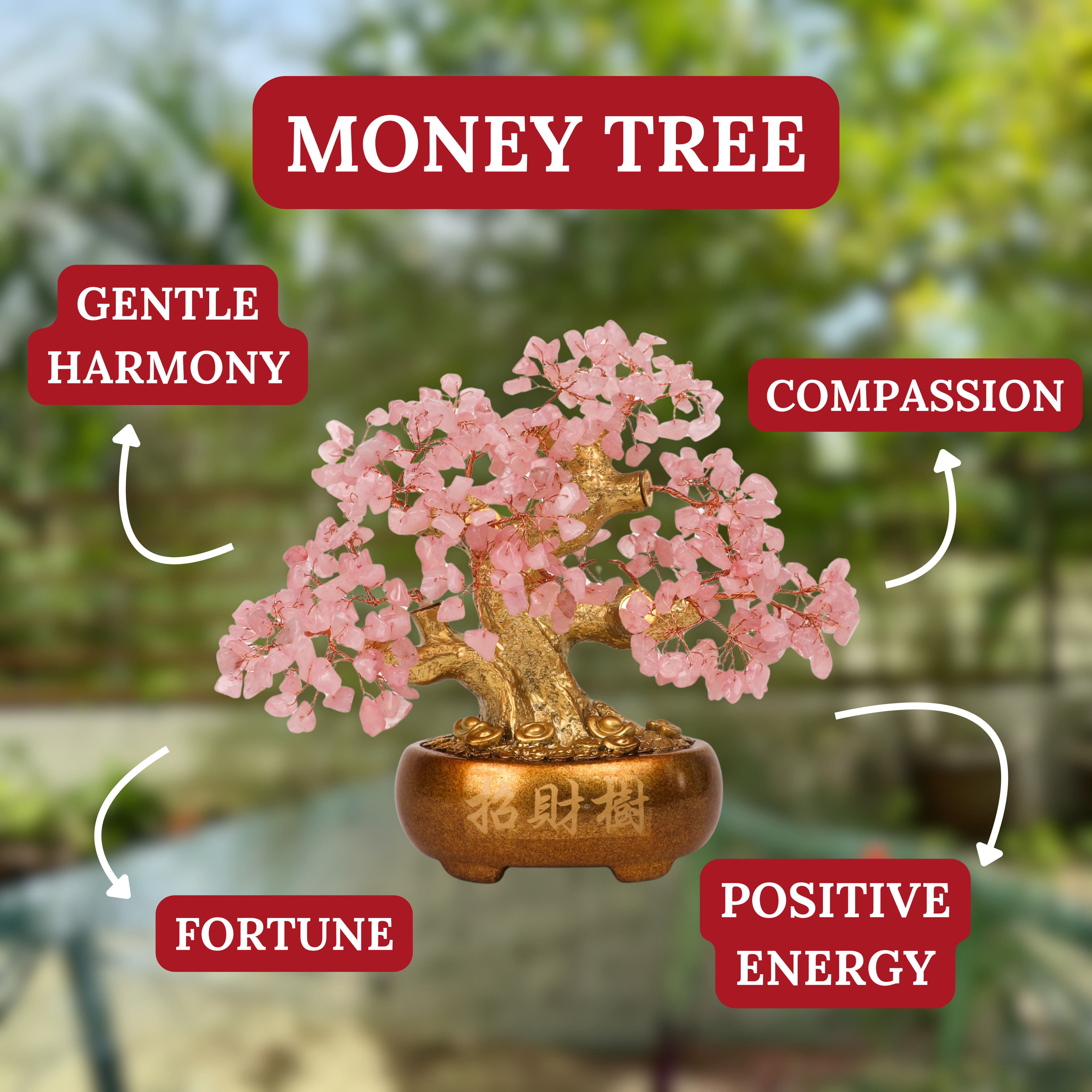 Rose Quartz Blossom Tree for Positive Energy 22cm