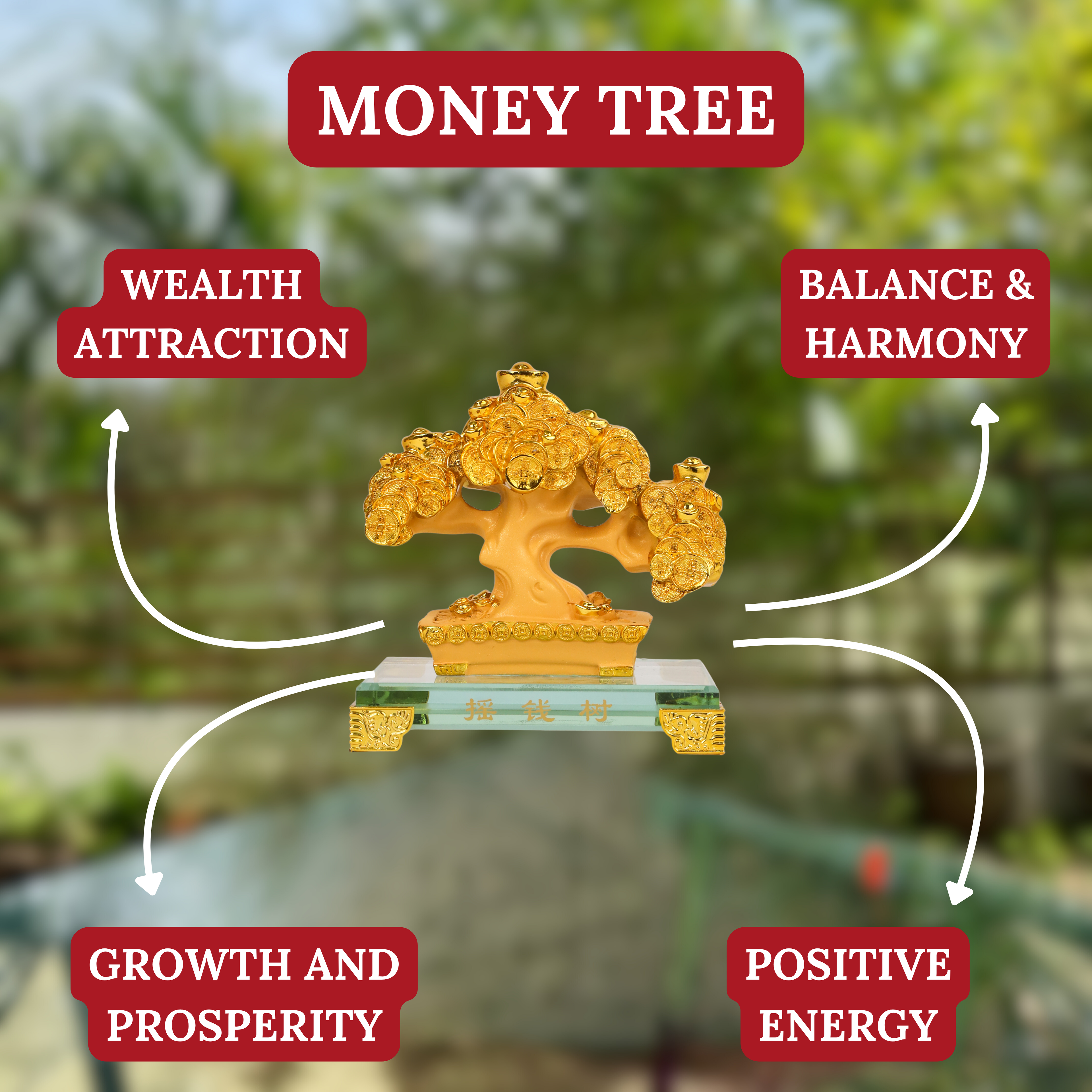 Golden Coin Tree of Growing Fortune 14cm