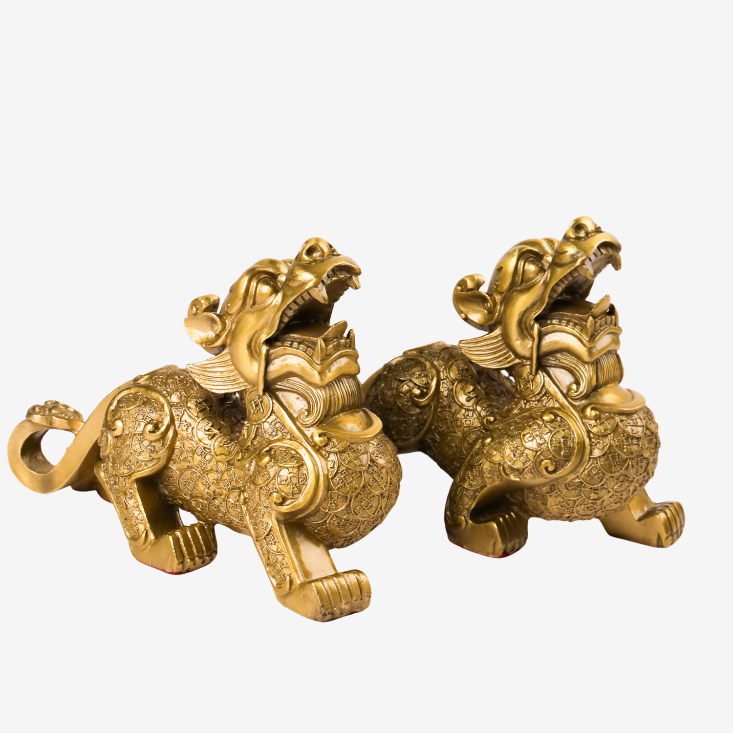 Invincible Brass Fortune Keepers Pi Yao Pair 20cm