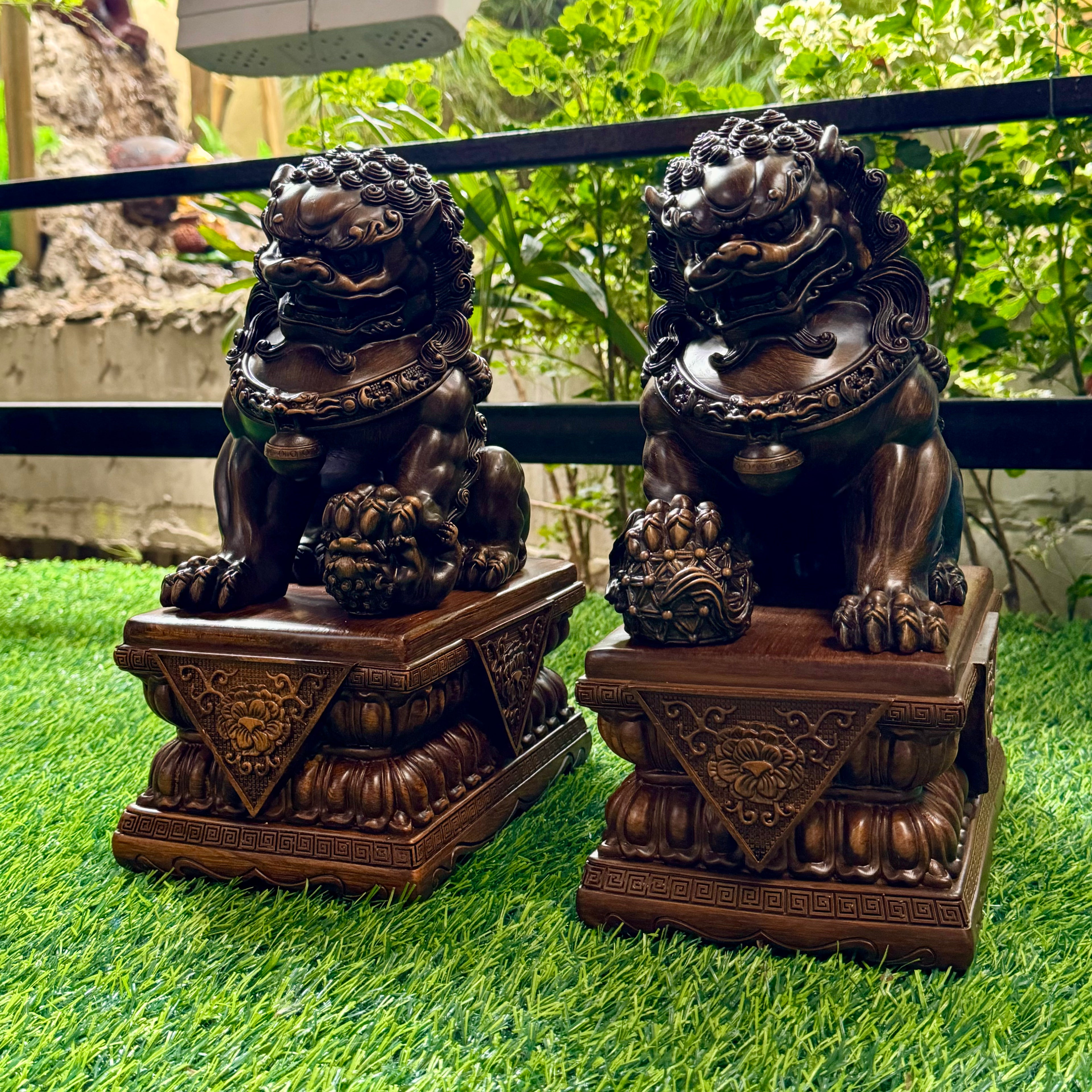 Large Protector Foo Dogs / Guardian Lions Pair 31cm Default Title - Feng Shui Charms - Royal Dragon Decor Philippines