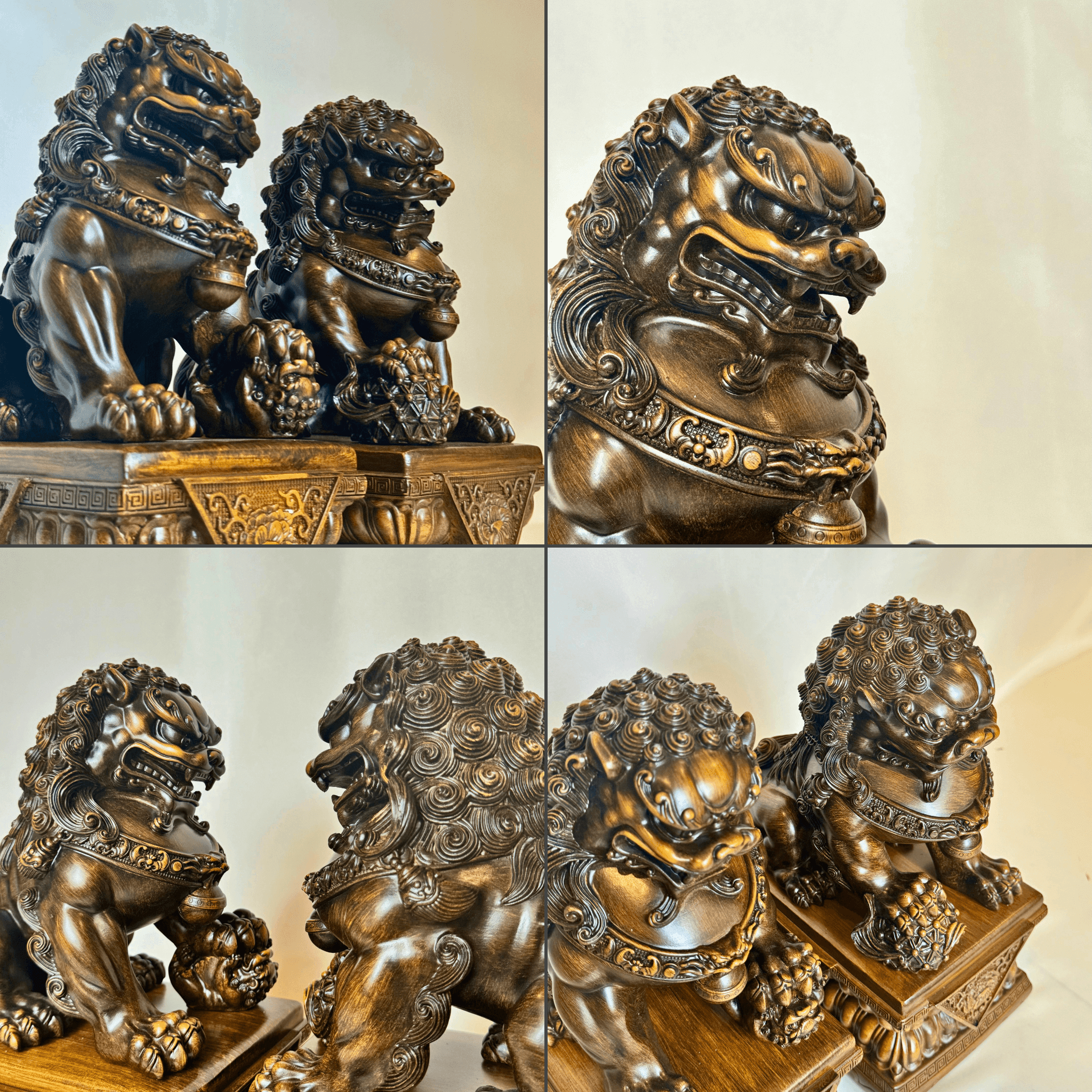 Large Protector Foo Dogs / Guardian Lions Pair 31cm Default Title - Feng Shui Charms - Royal Dragon Decor Philippines