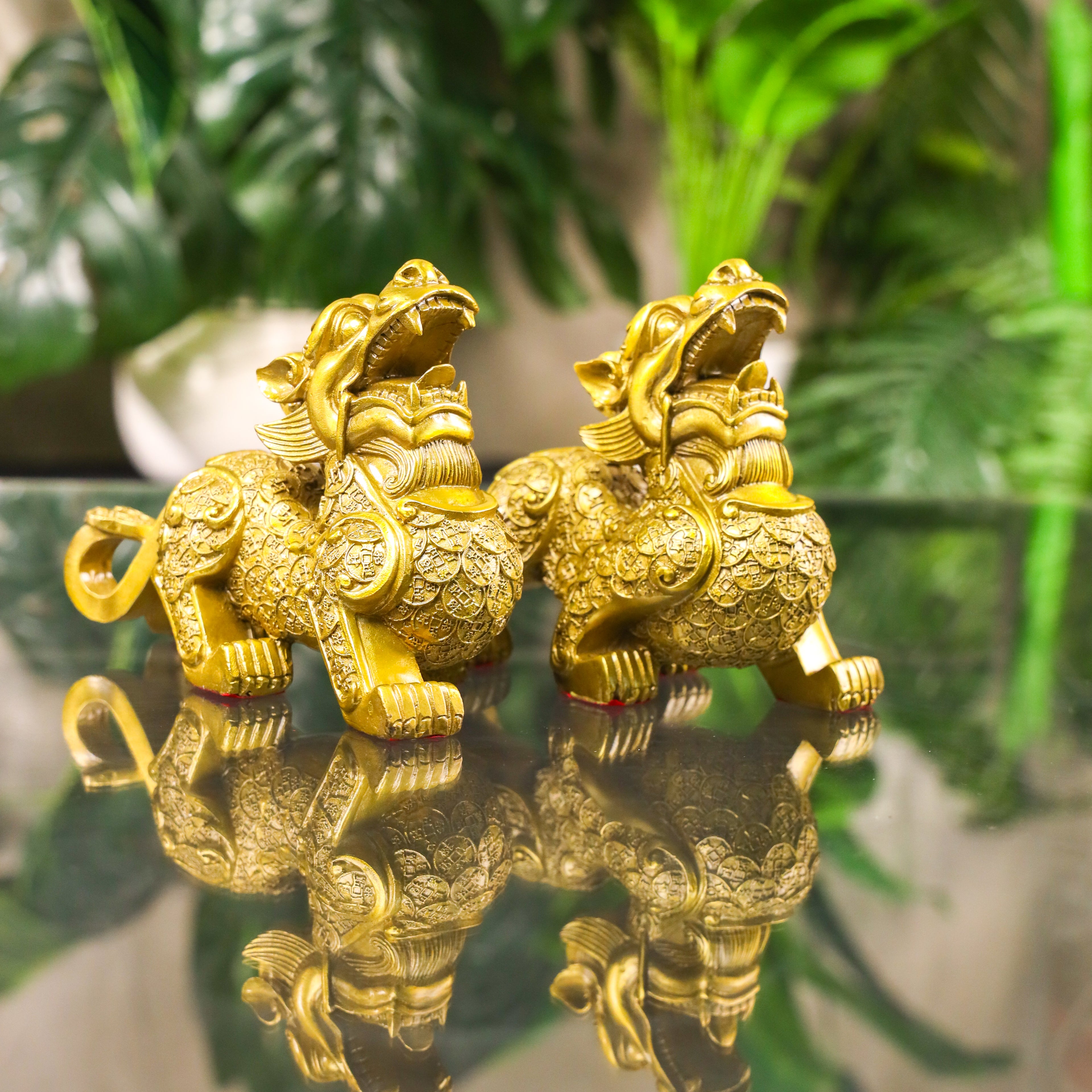 Invincible Brass Fortune Keepers Pi Yao Pair 20cm