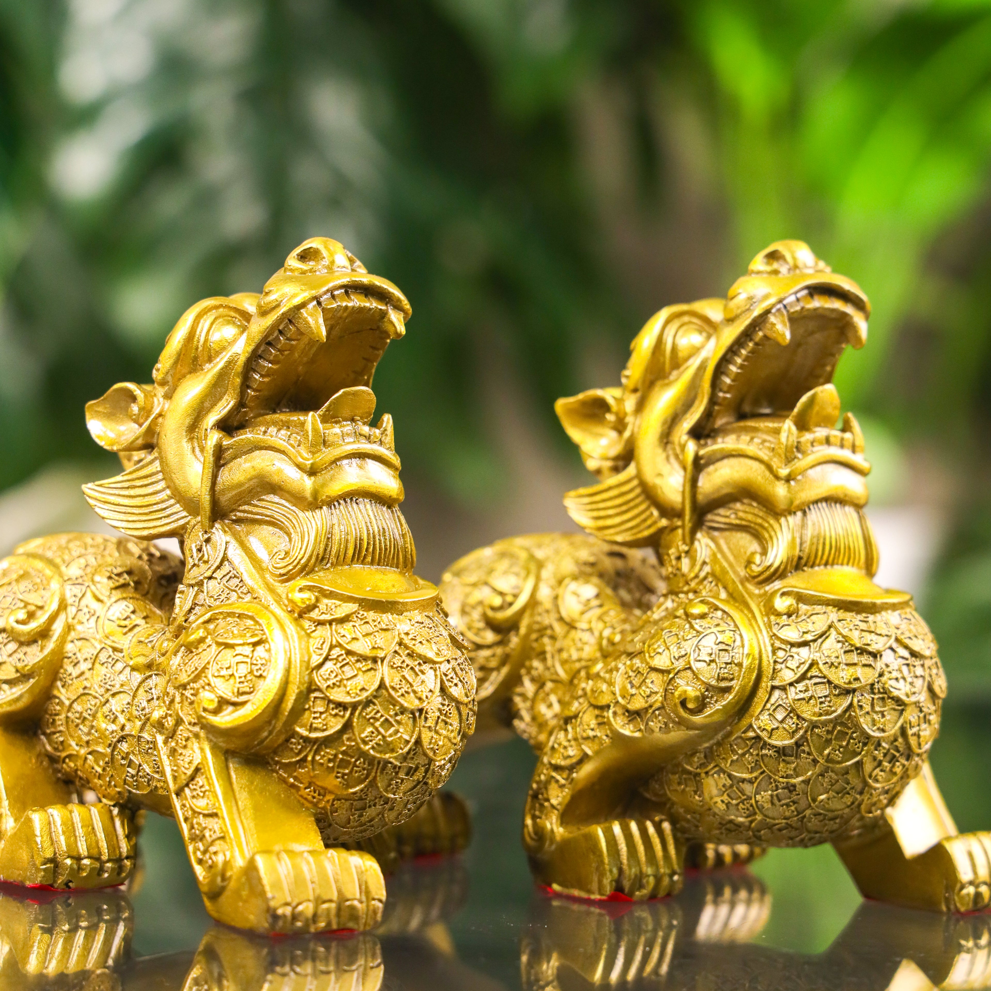 Invincible Brass Fortune Keepers Pi Yao Pair 20cm