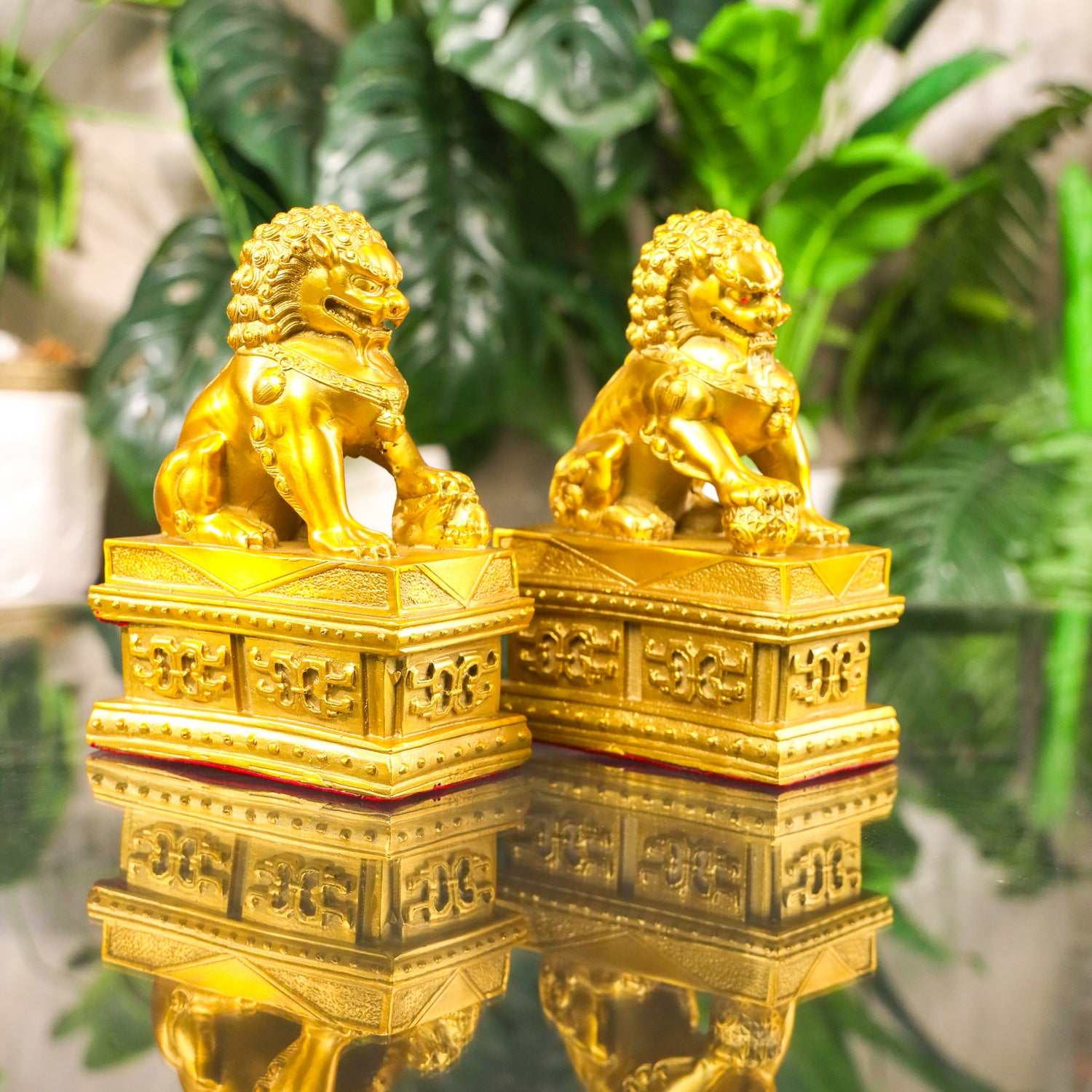 Loyal Gatekeepers Brass Foo Dogs 19cm