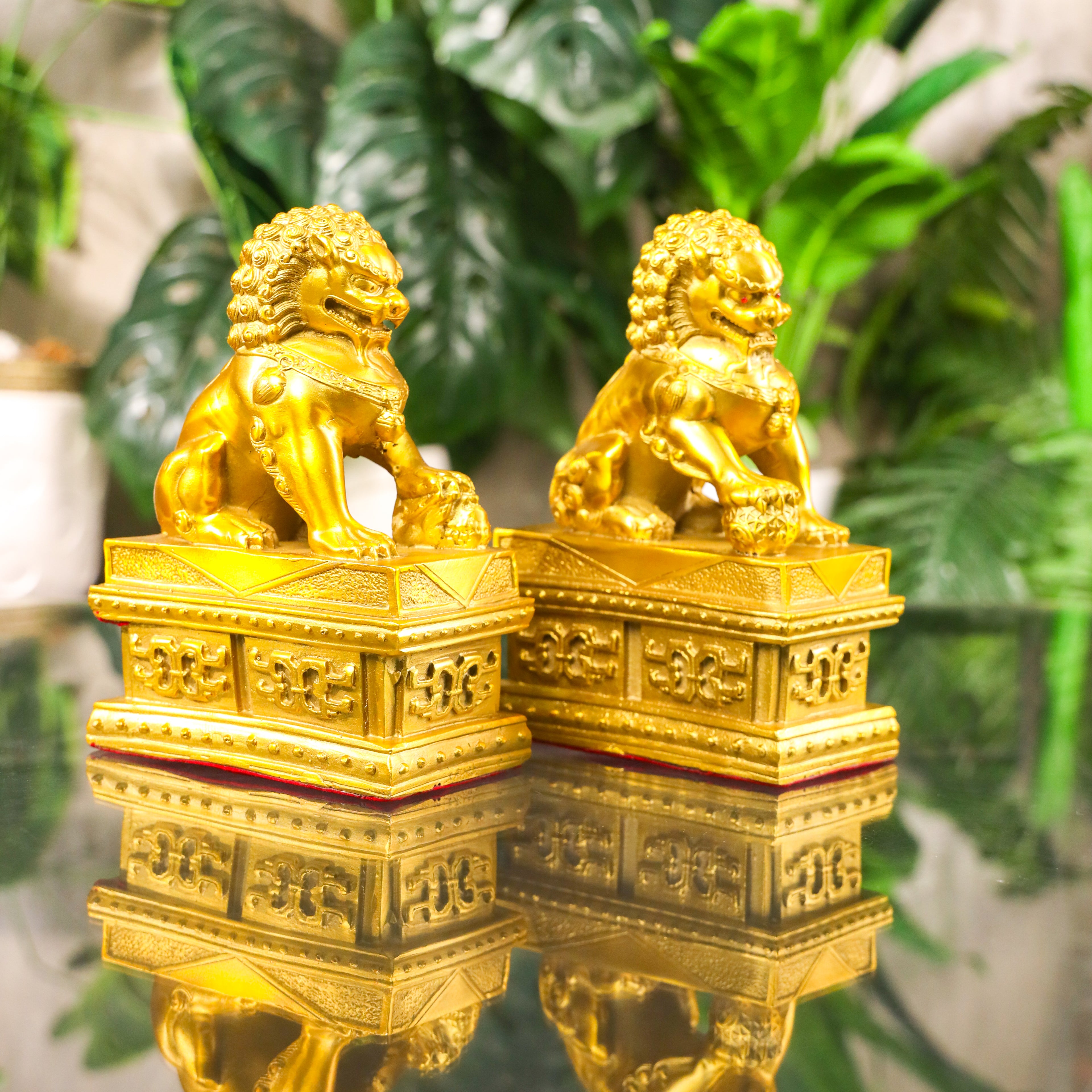 Loyal Gatekeepers Brass Foo Dogs 19cm