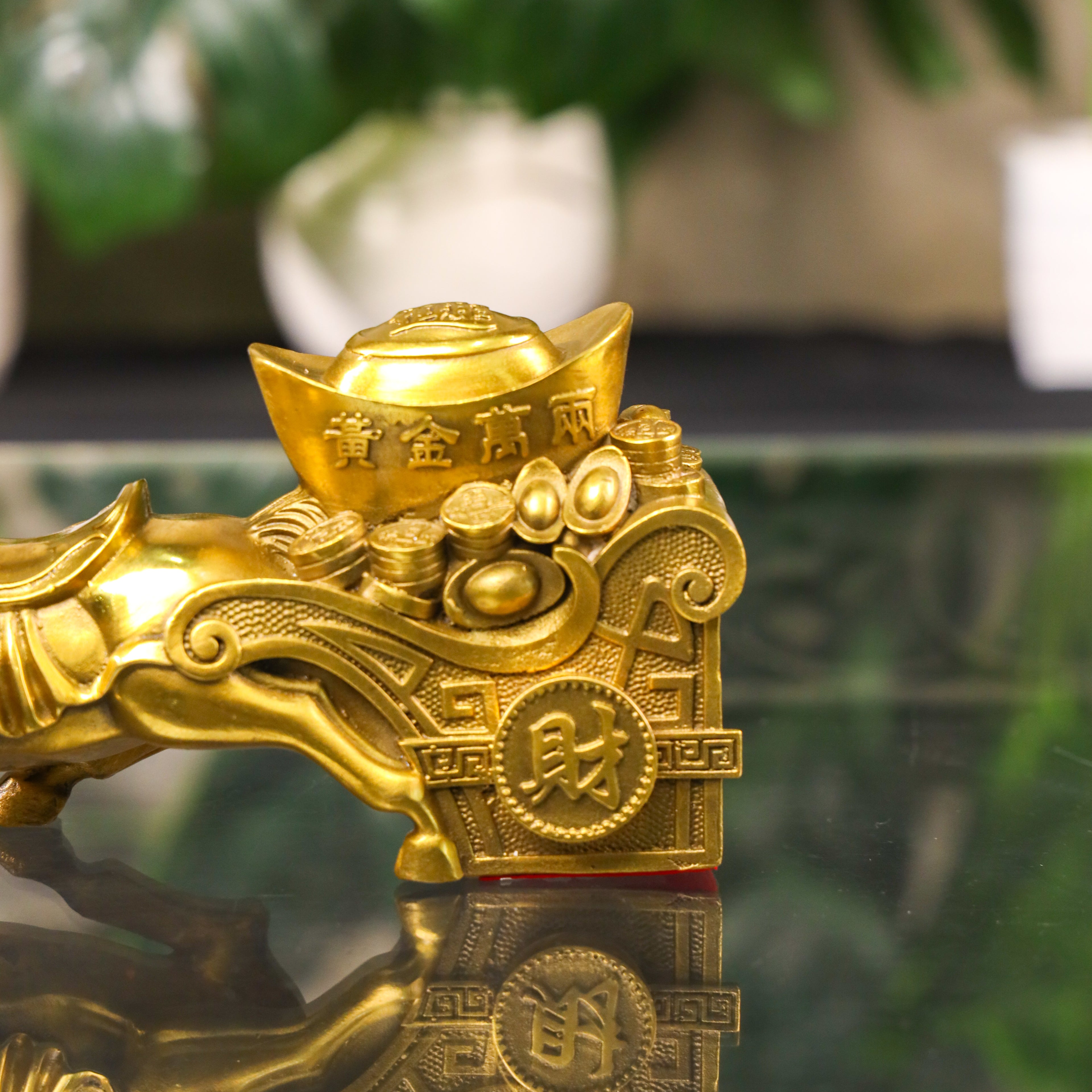 Brass Carriage of Abundant Rewards Horse 26cm