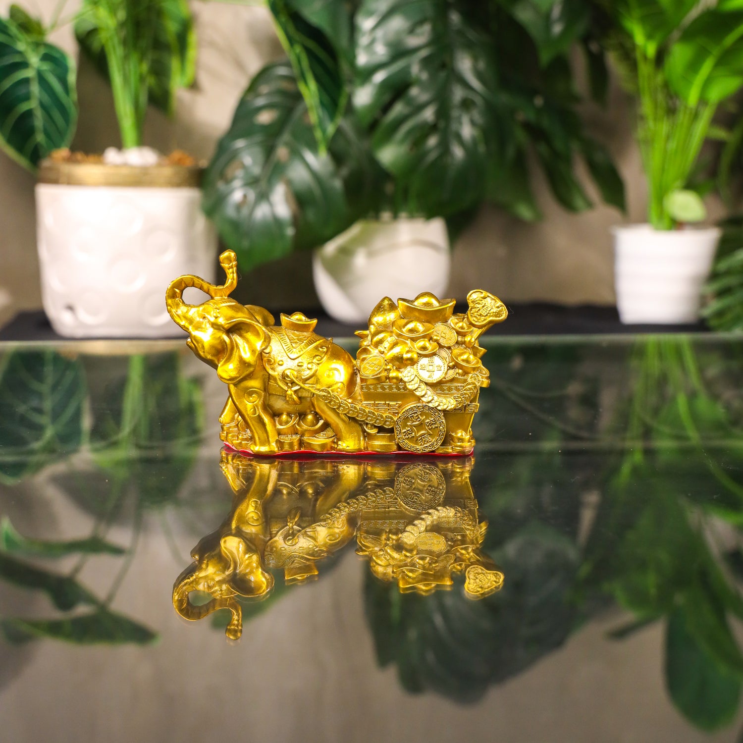 Powerful Elephant with Carriage of Fortune 17cm