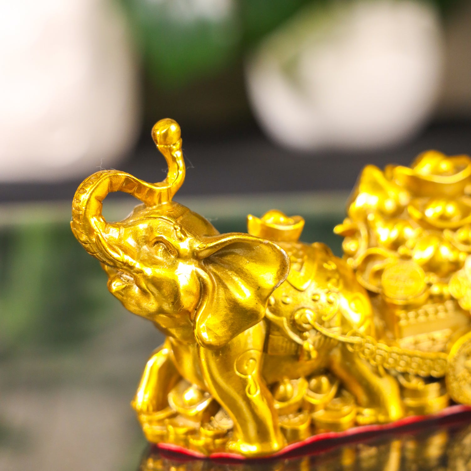 Powerful Elephant with Carriage of Fortune 17cm