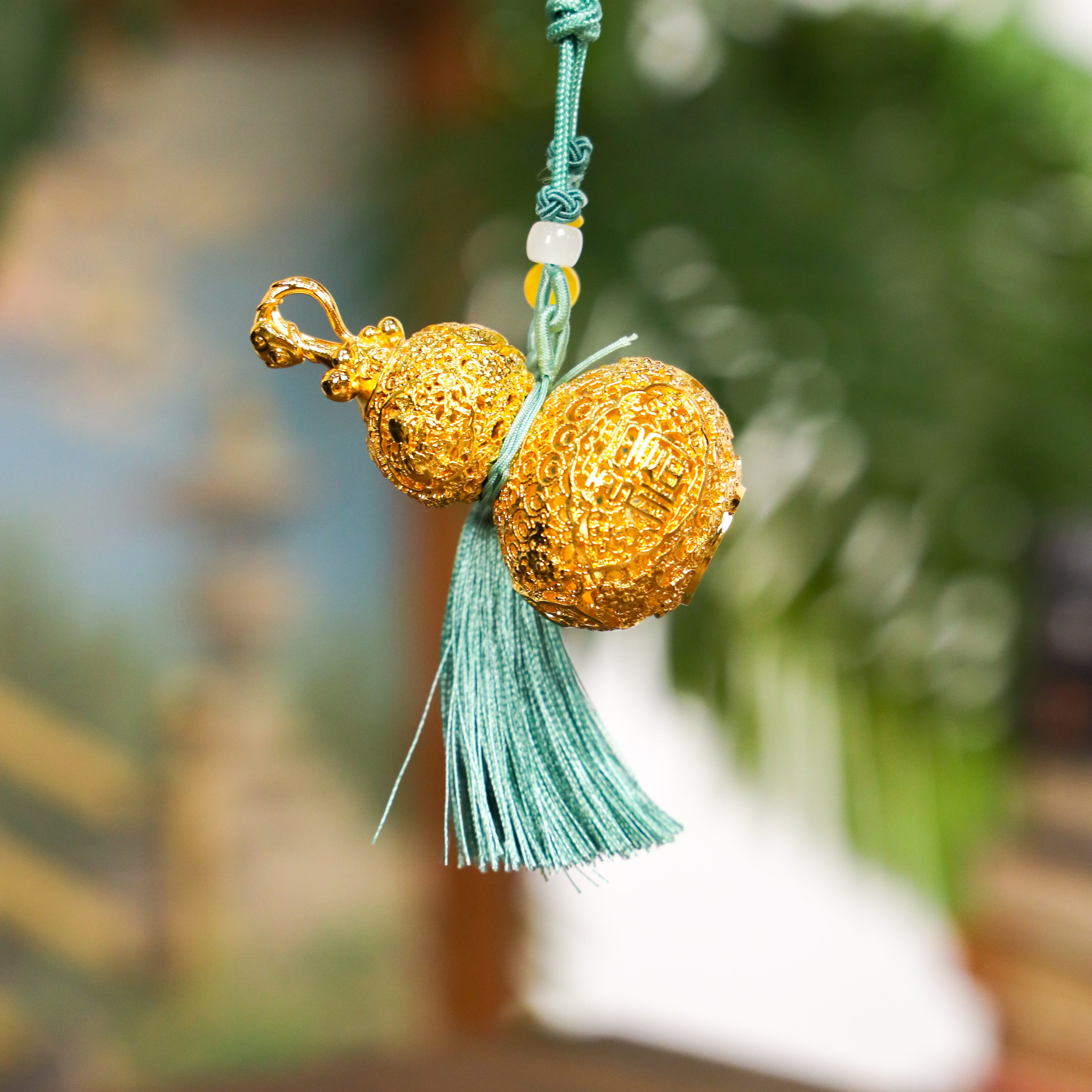 Lifelong Strength Brass Wu Lou Charm 8cm