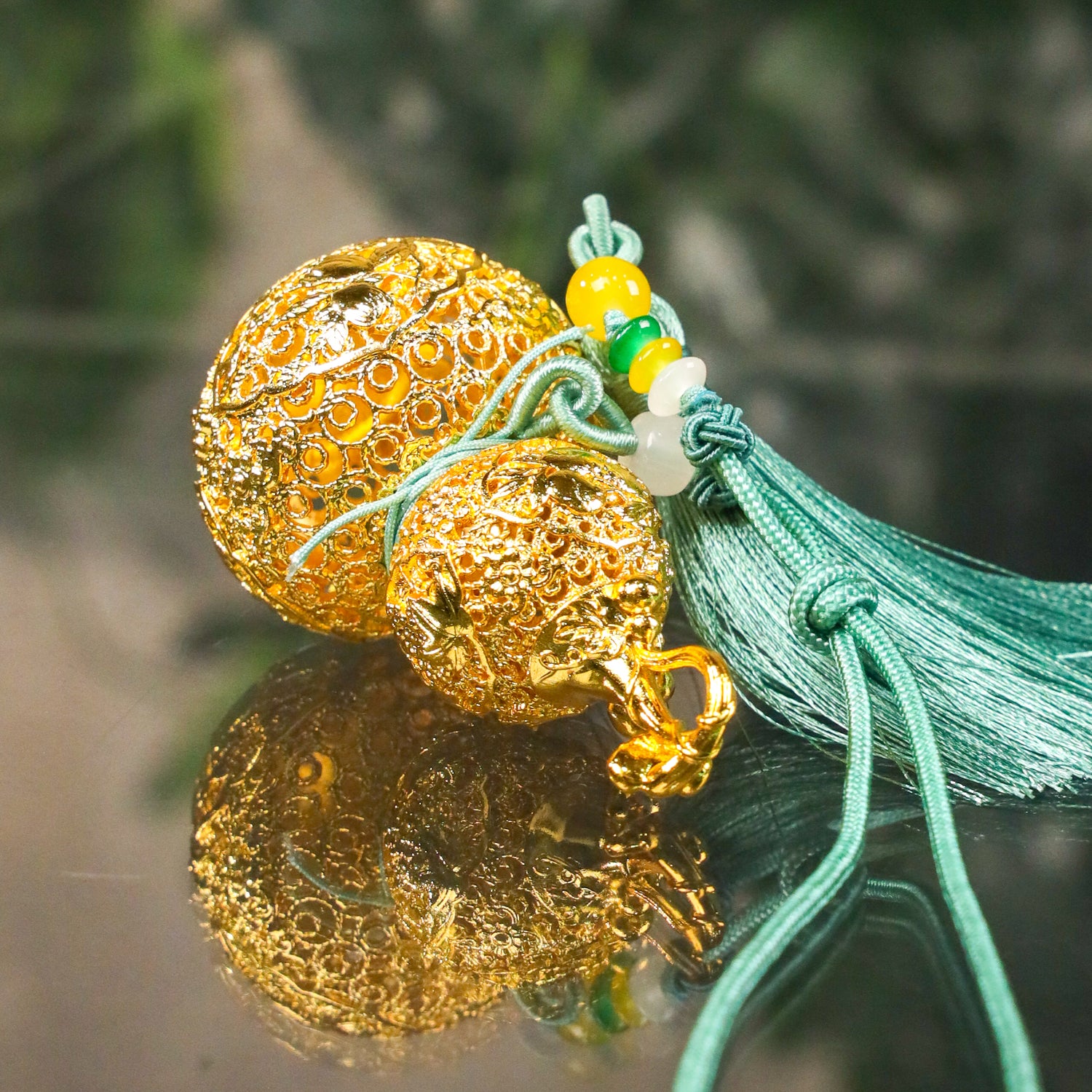 Lifelong Strength Brass Wu Lou Charm 8cm