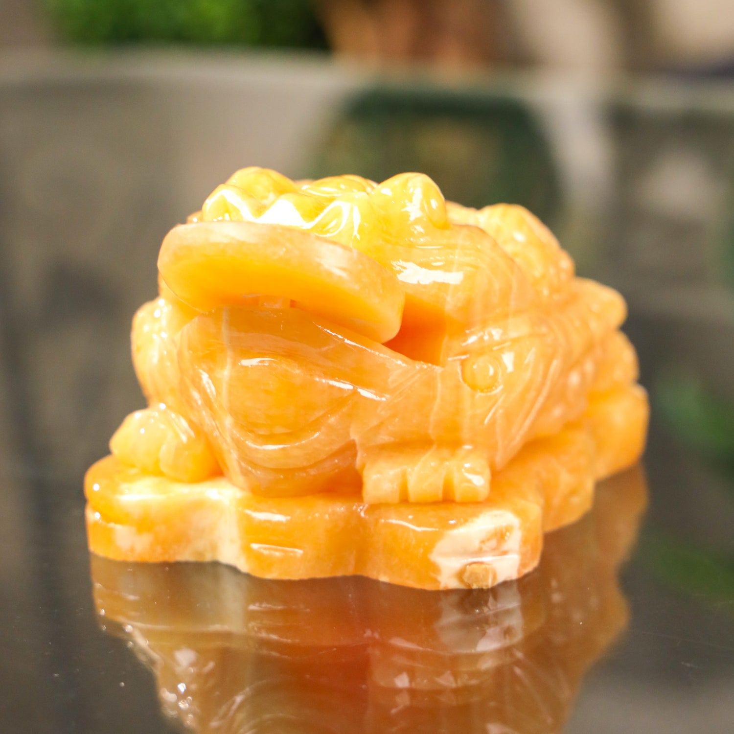 Topaz Money Frog for Growing Wealth 13cm