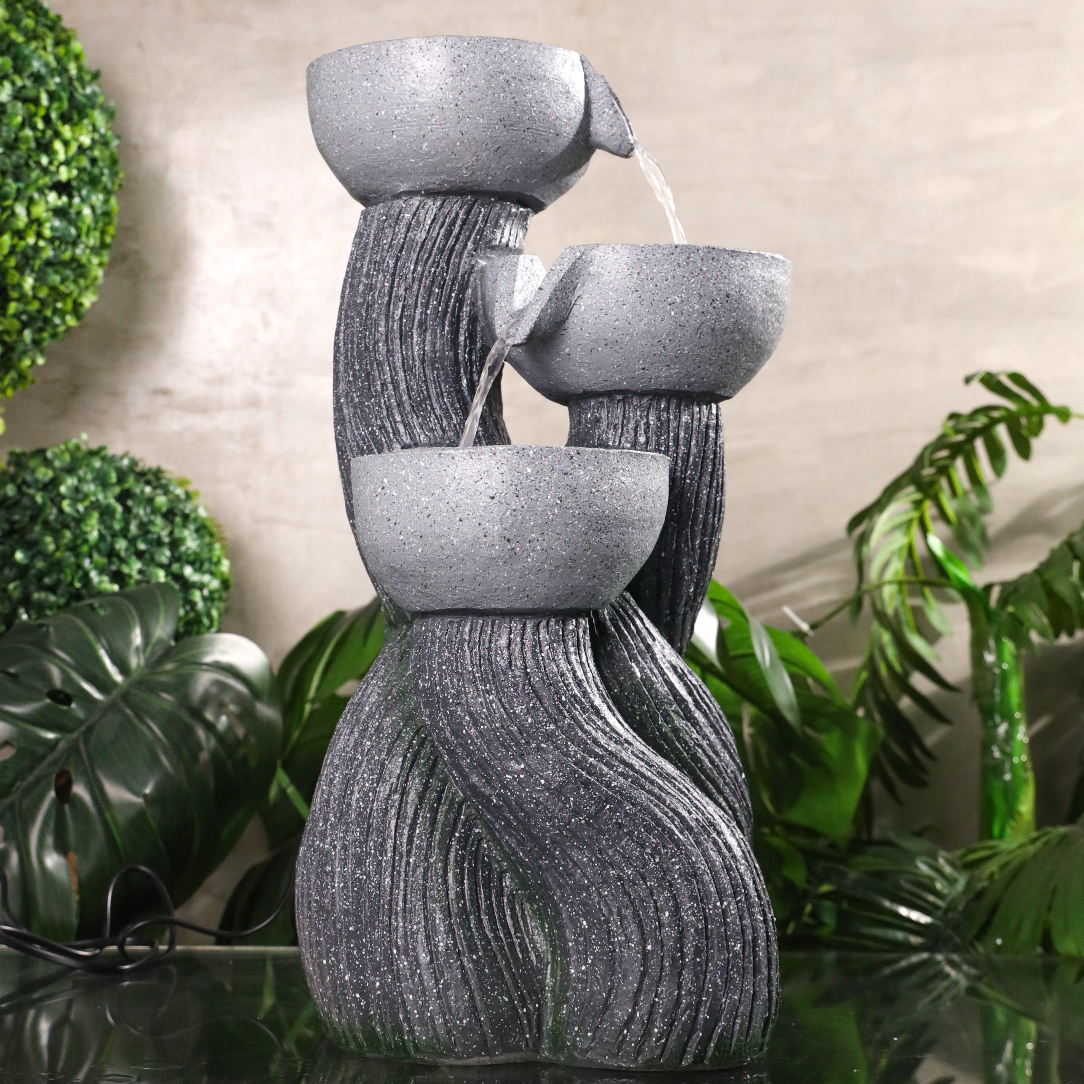 Triple Spiral Fountain of Balanced Energy 47cm