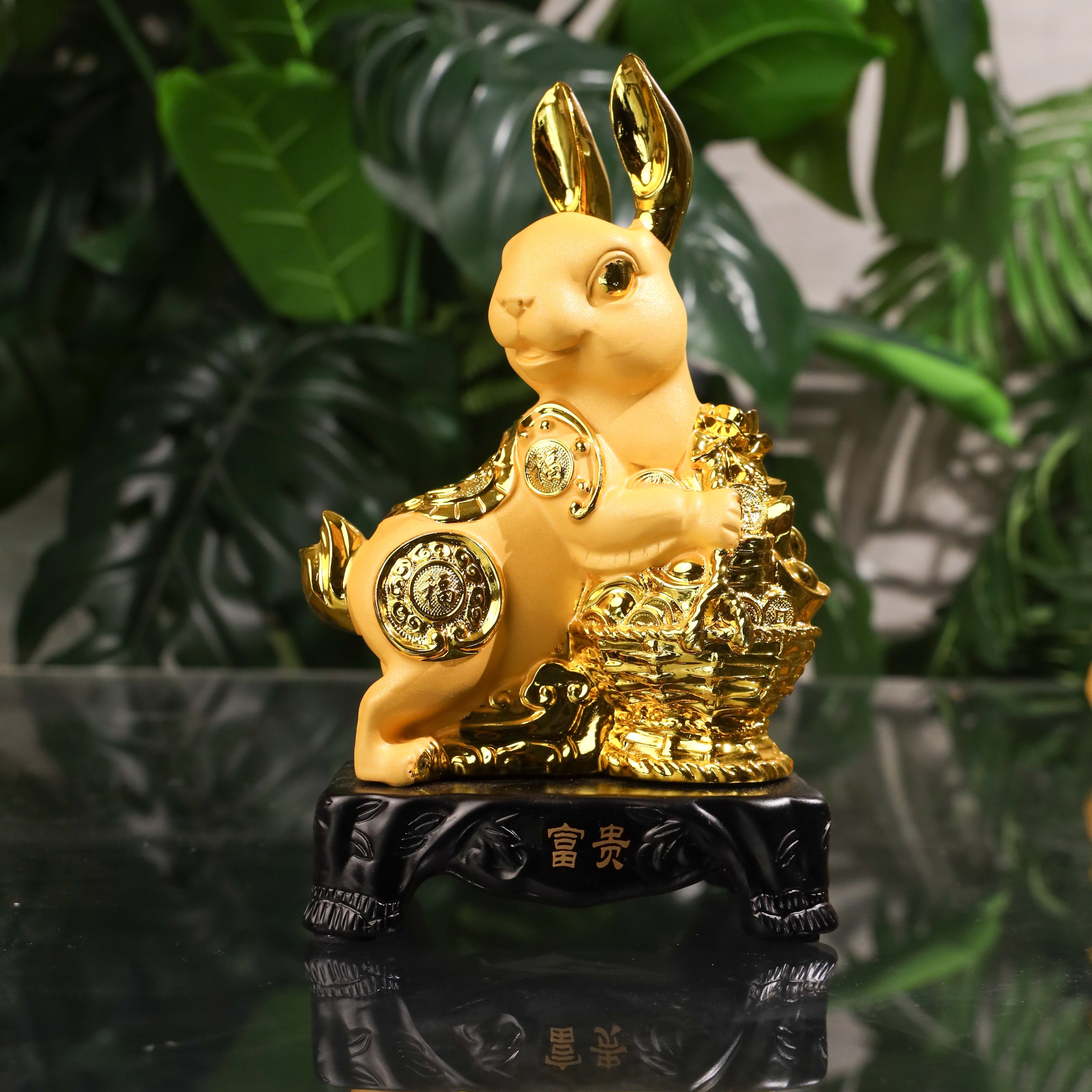 Golden Zodiac Rabbit of Peaceful Living 18cm