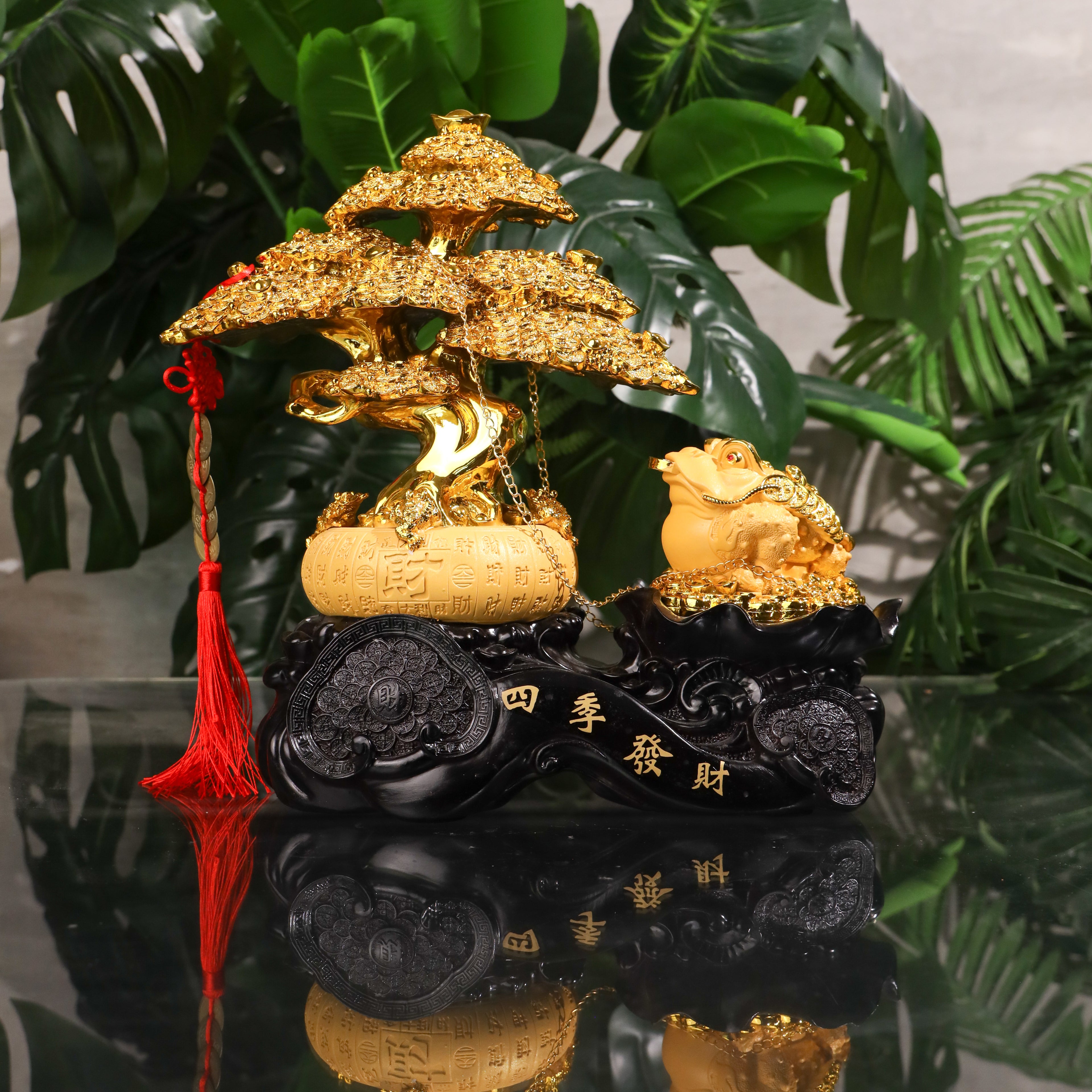 Money Tree and Frog of Expanding Wealth 33cm