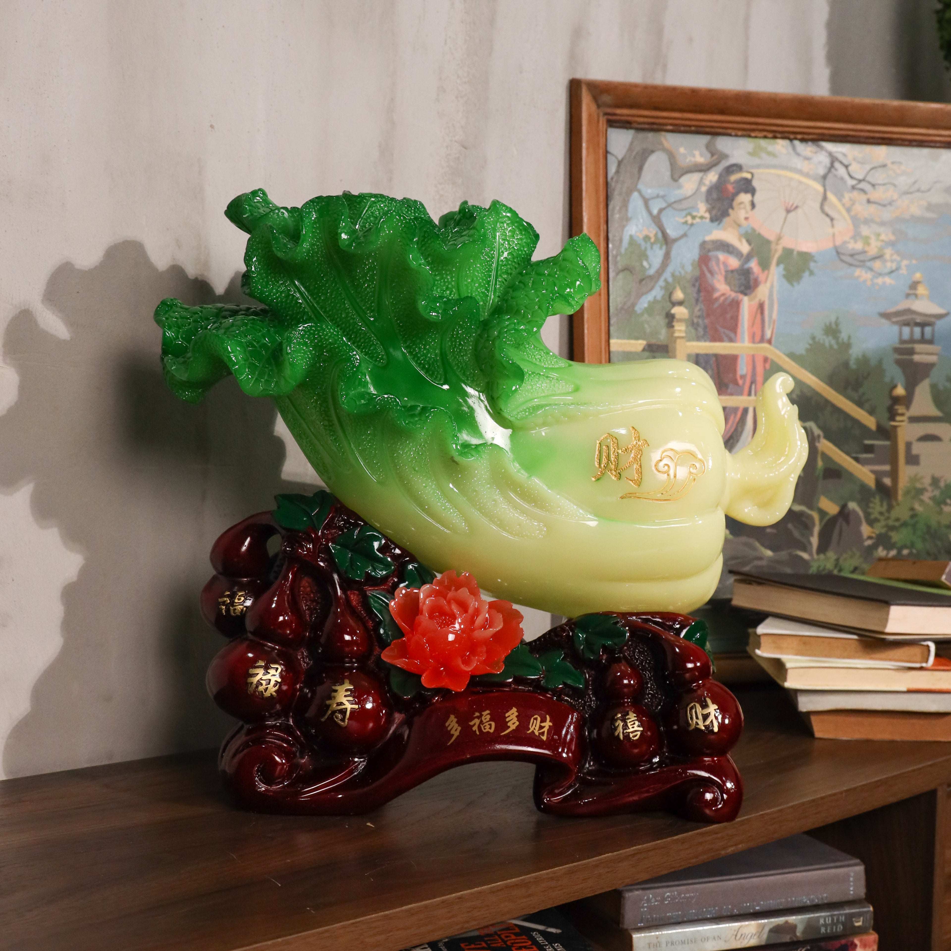 Health and Wealth Cabbage with Wu Lous 46cm