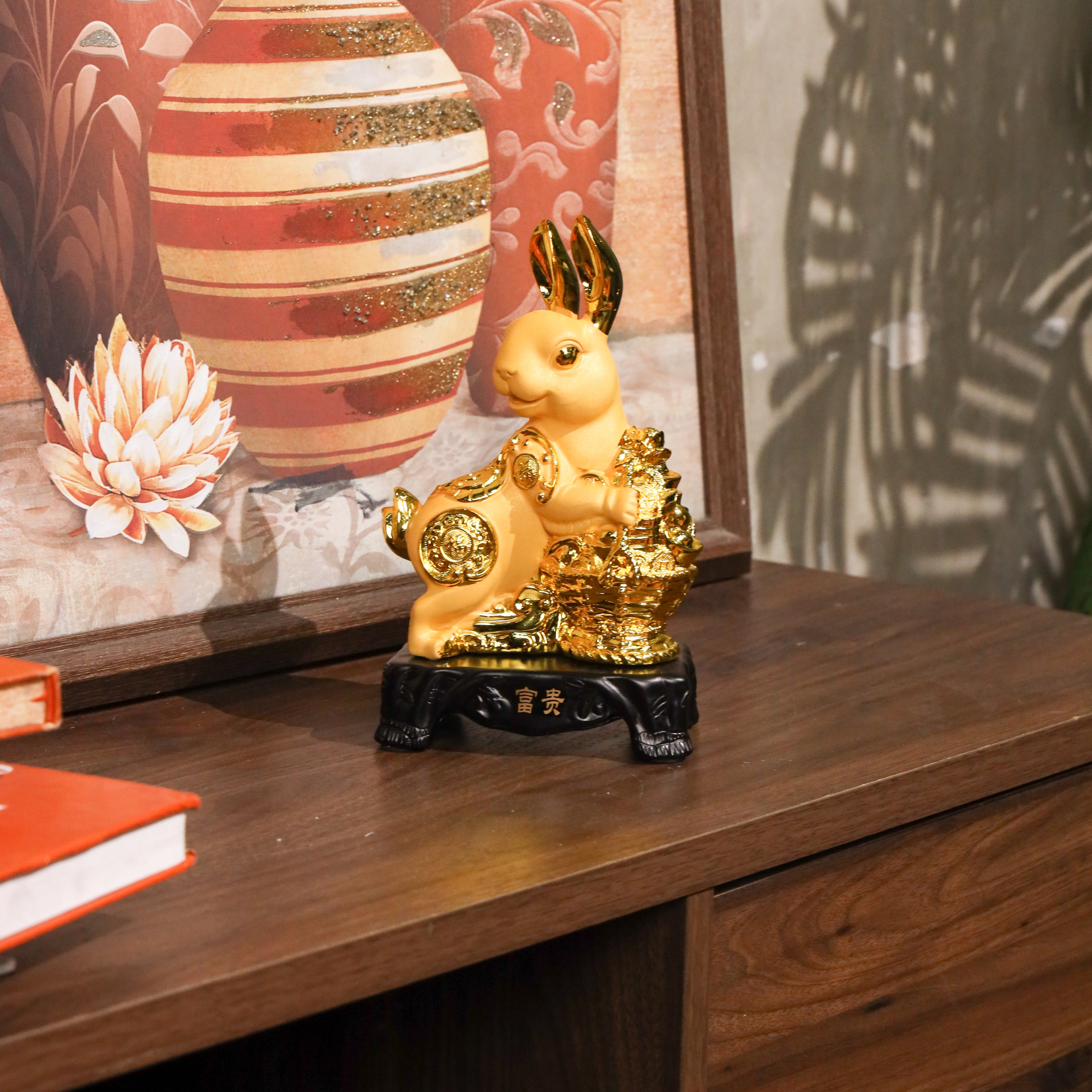 Golden Zodiac Rabbit of Peaceful Living 18cm