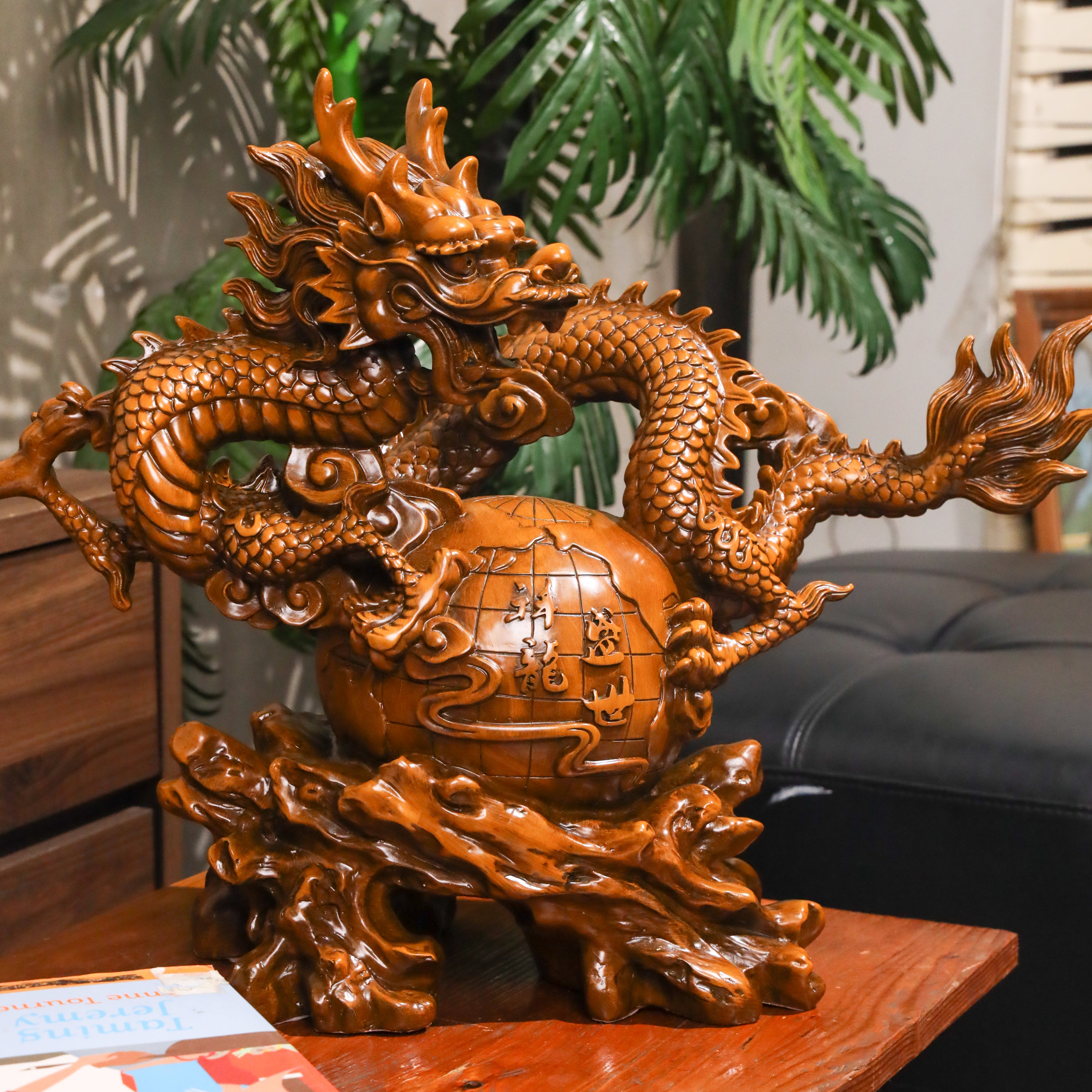 Worldwide Wealth Expansion Wood Dragon 54cm
