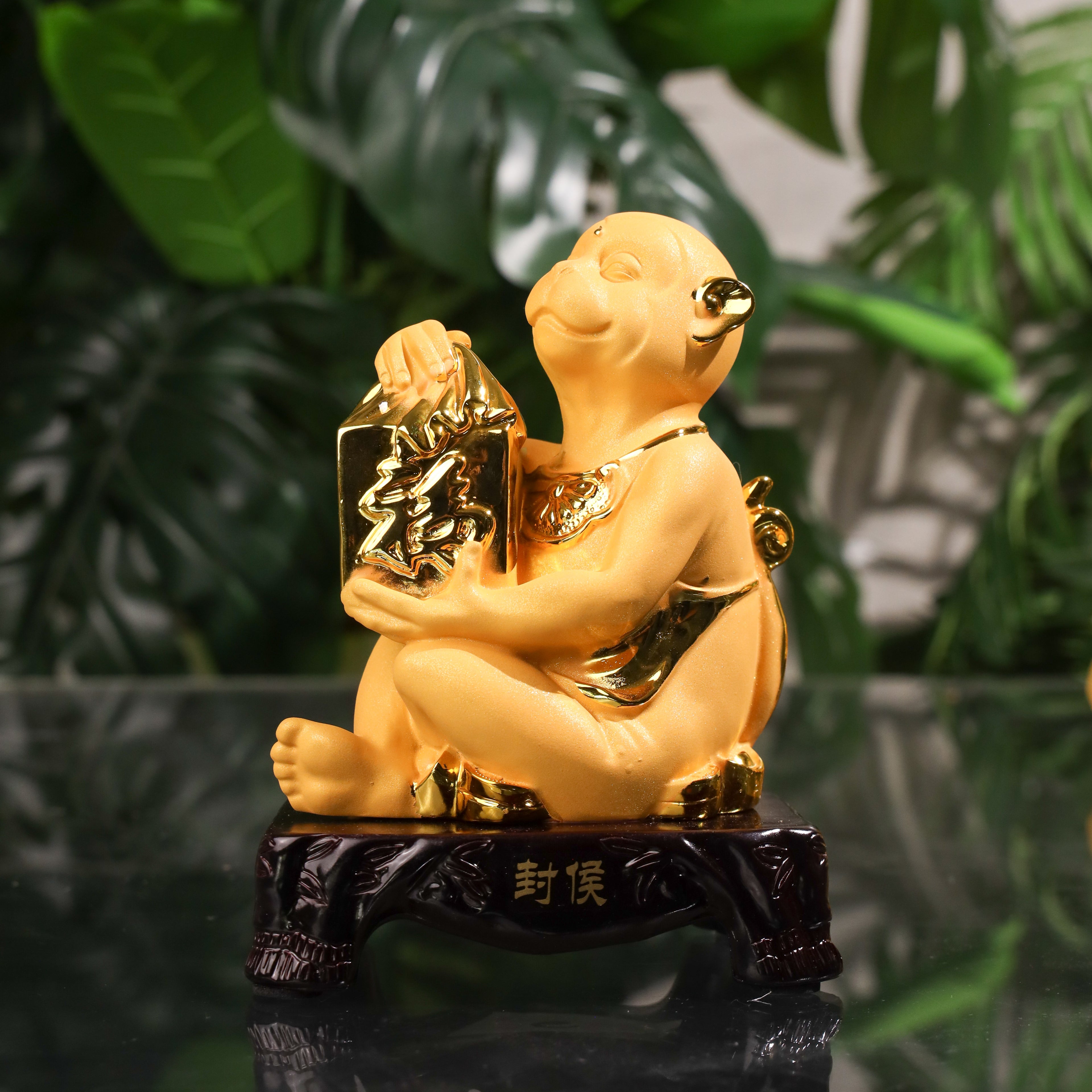 Golden Zodiac Monkey of Creative Success 18cm