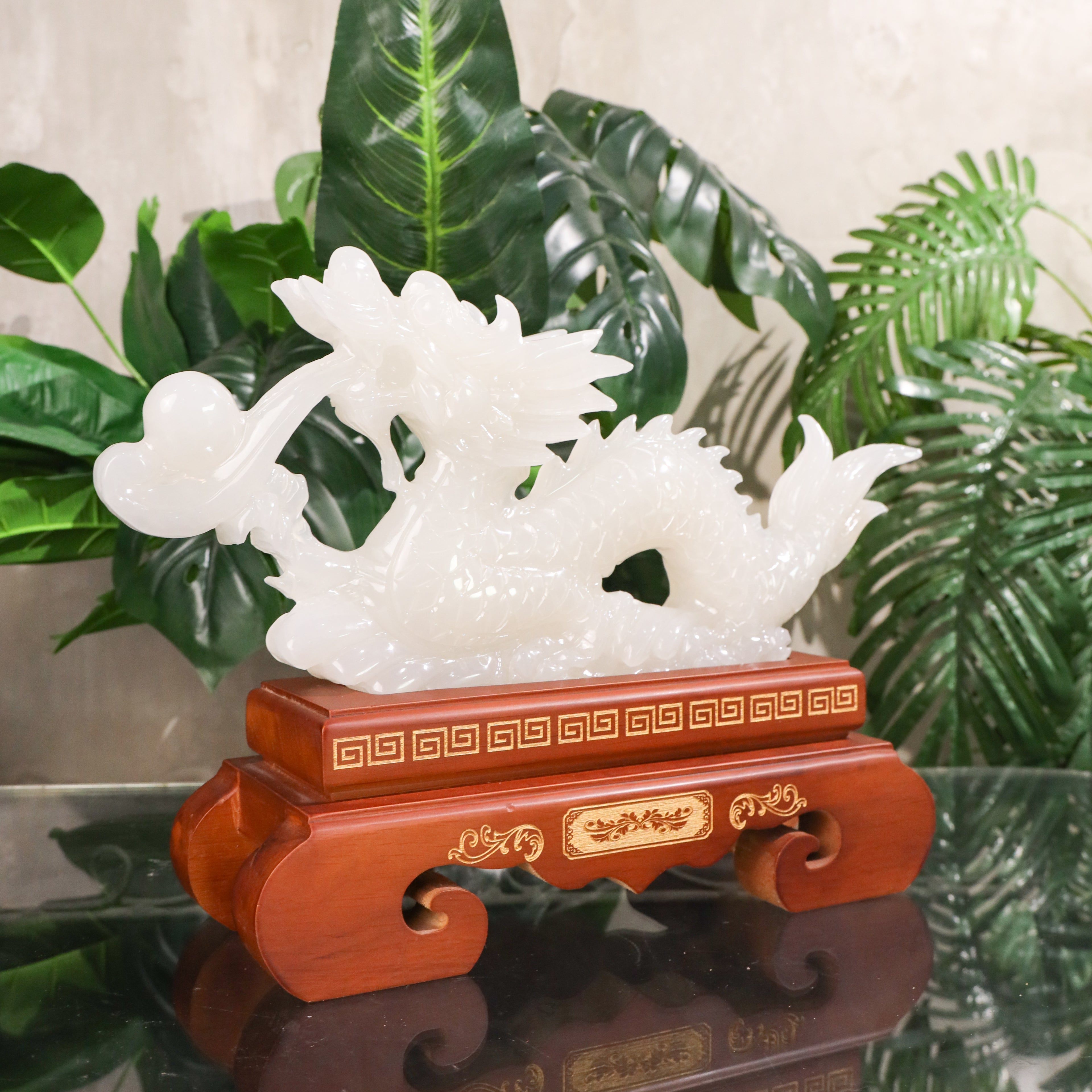 "Attract Power and Success" - Jade Dragon 42cm