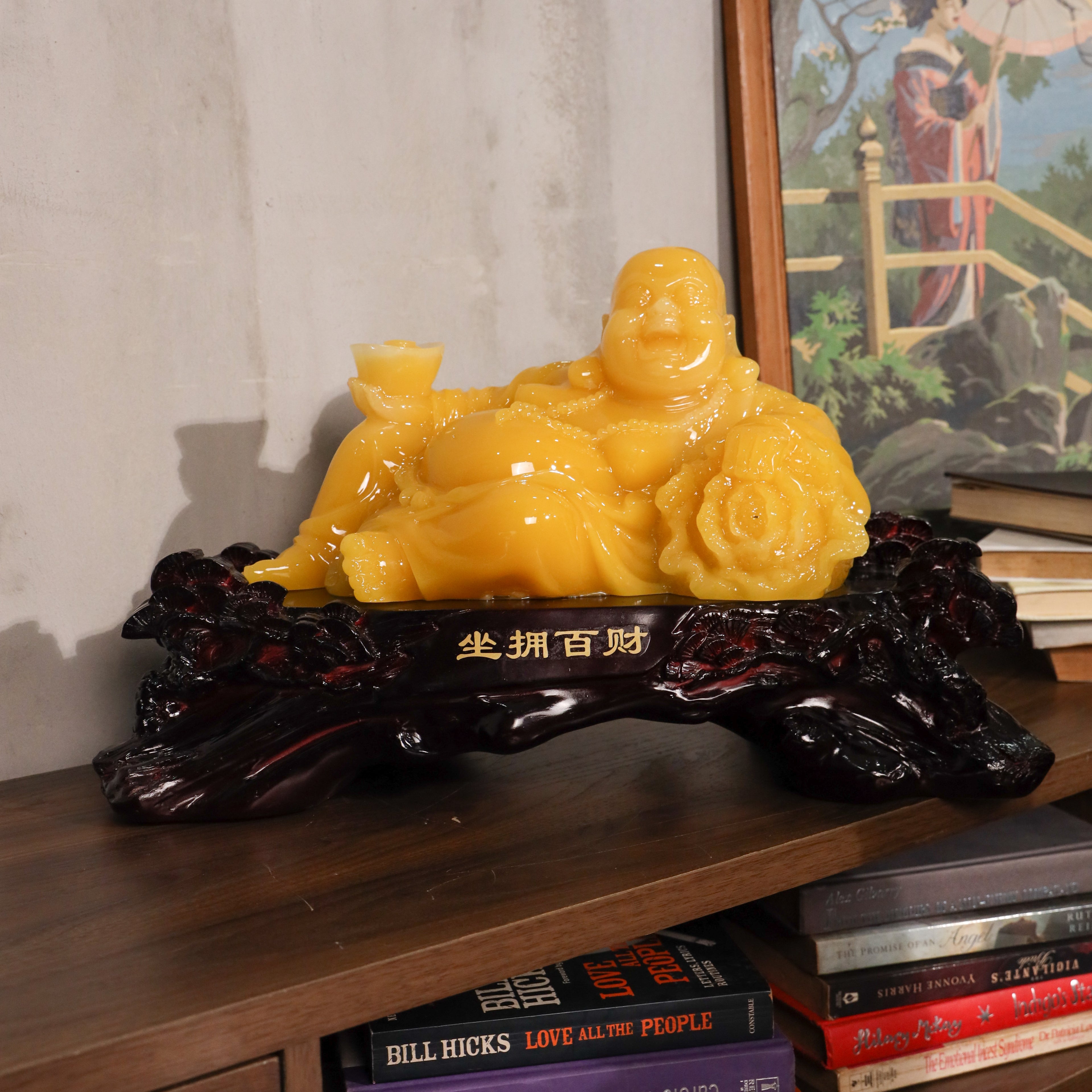 Relaxed Yellow Buddha of Lucky Fortune 48cm