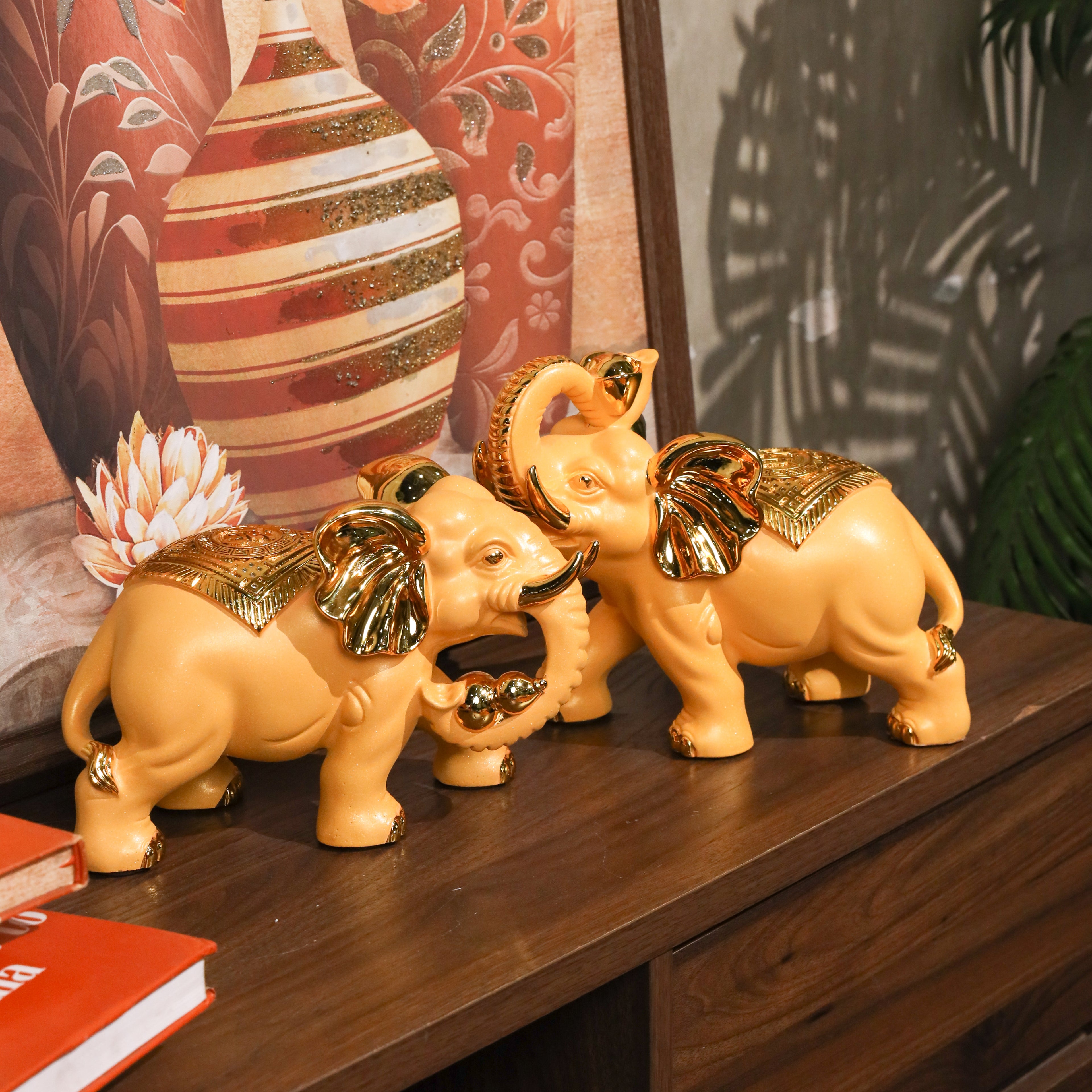 Loyal Golden Elephants of Protection 25cm