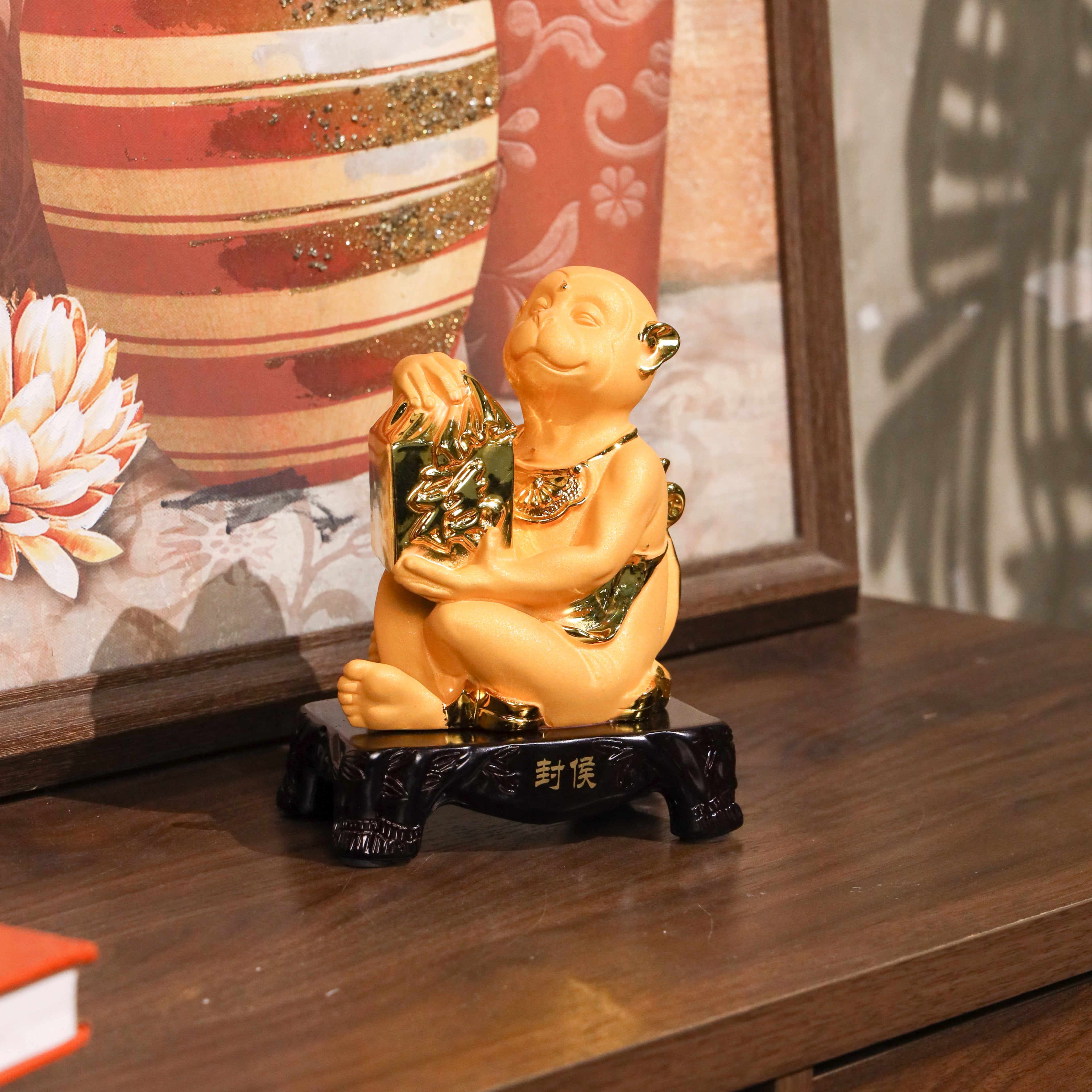 Golden Zodiac Monkey of Creative Success 18cm