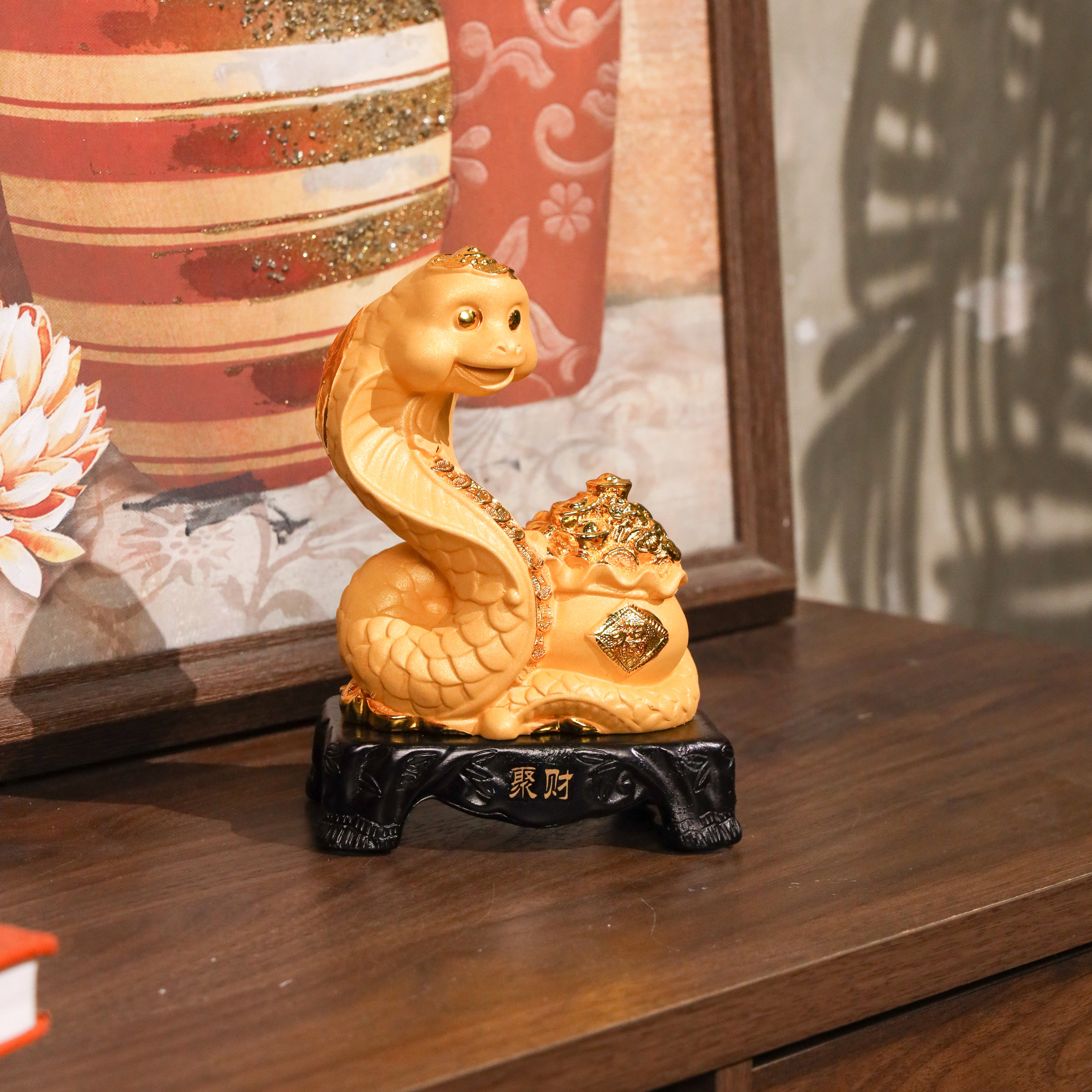 Golden Zodiac Snake of Strategy & Wisdom 18cm