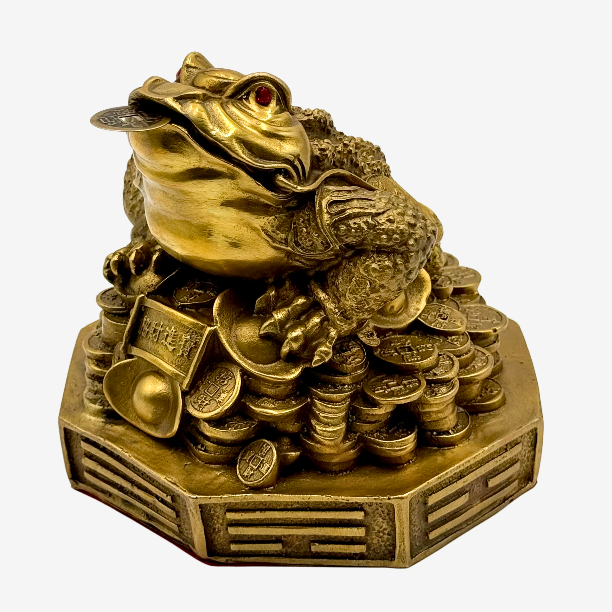 Super Wealth Brass Money Frog 15cm Default Title - Feng Shui Charms - Royal Dragon Decor Philippines