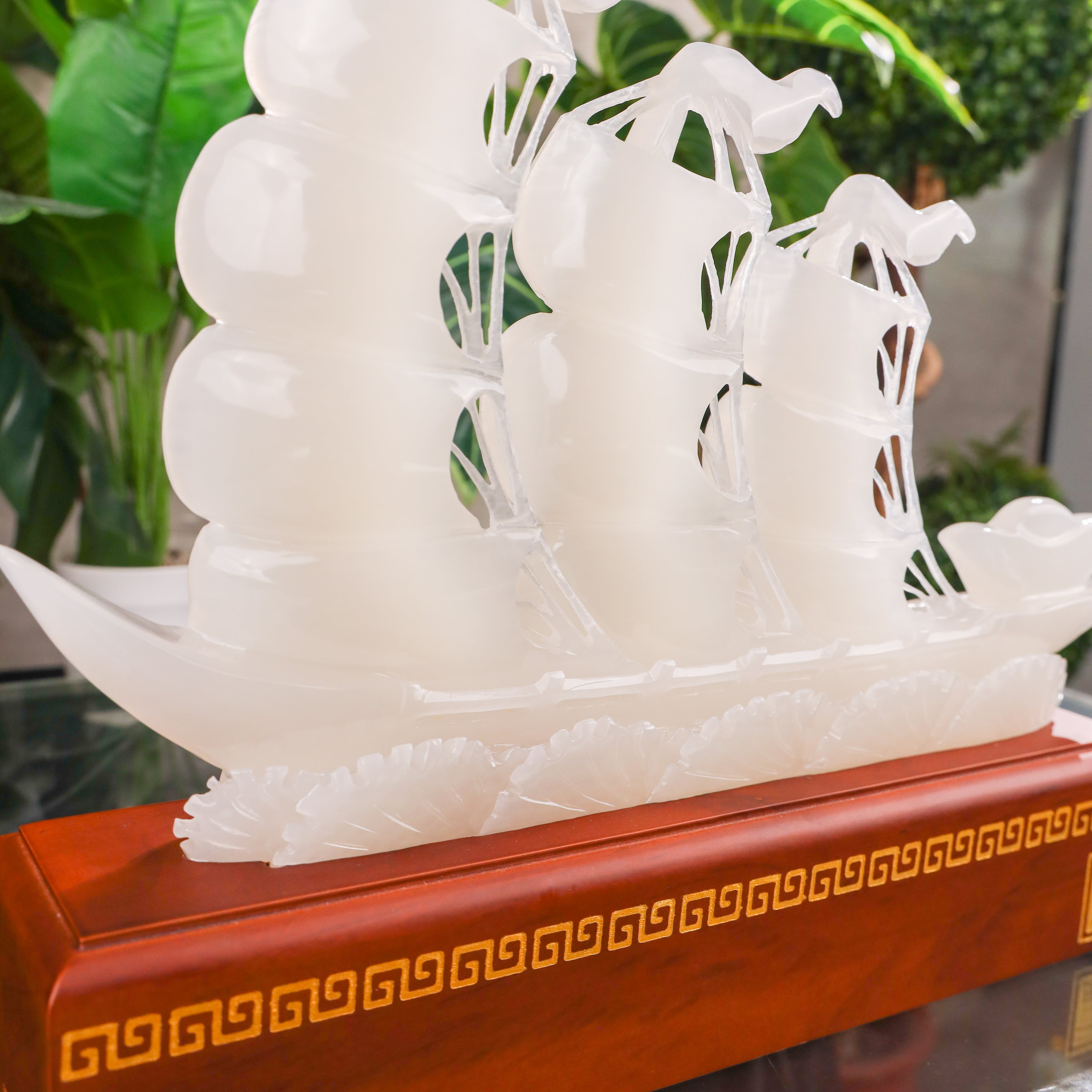 "Secure Smooth Success" - Jade Wealth Ship 41cm
