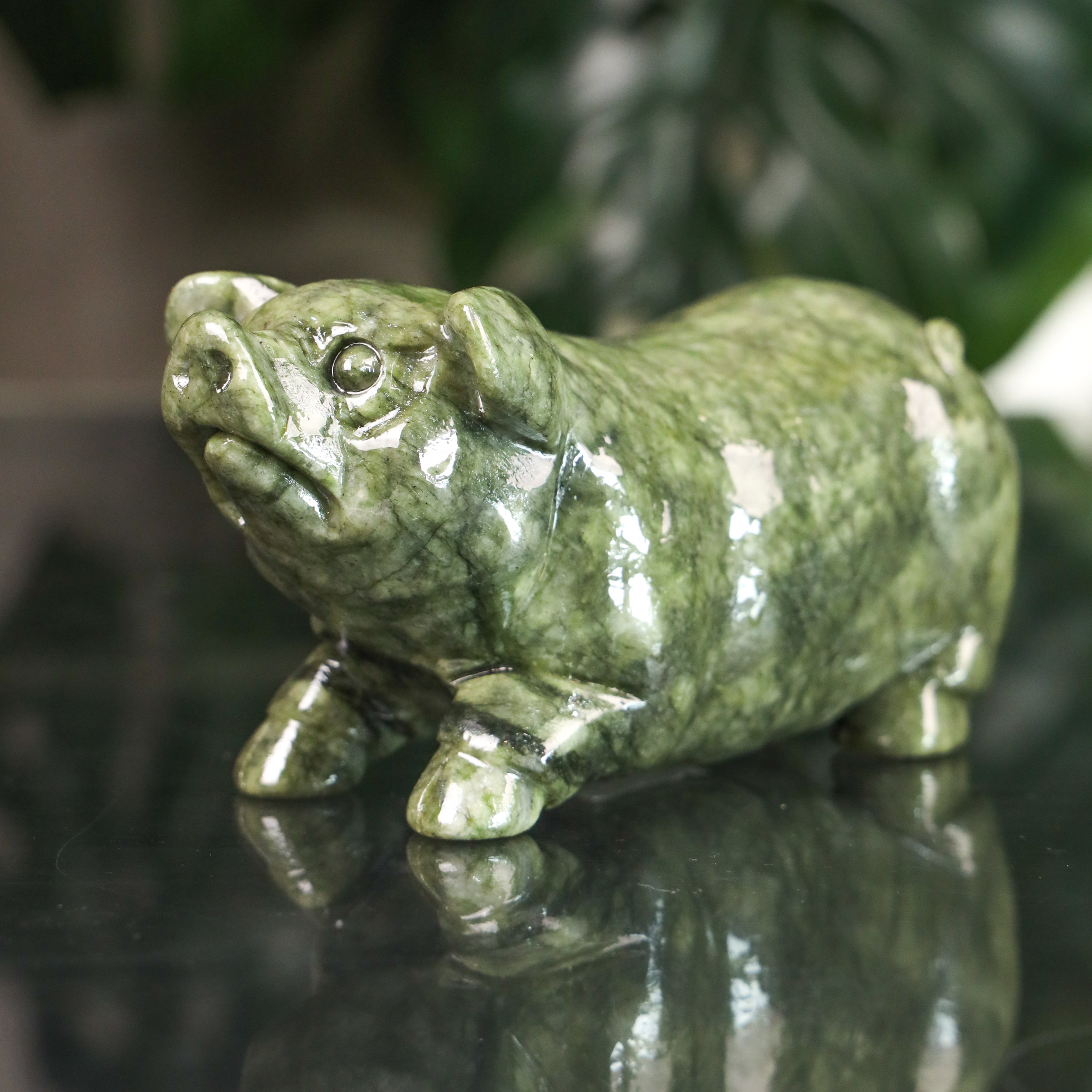 Jade Zodiac Pig for Abundant Blessings 16cm