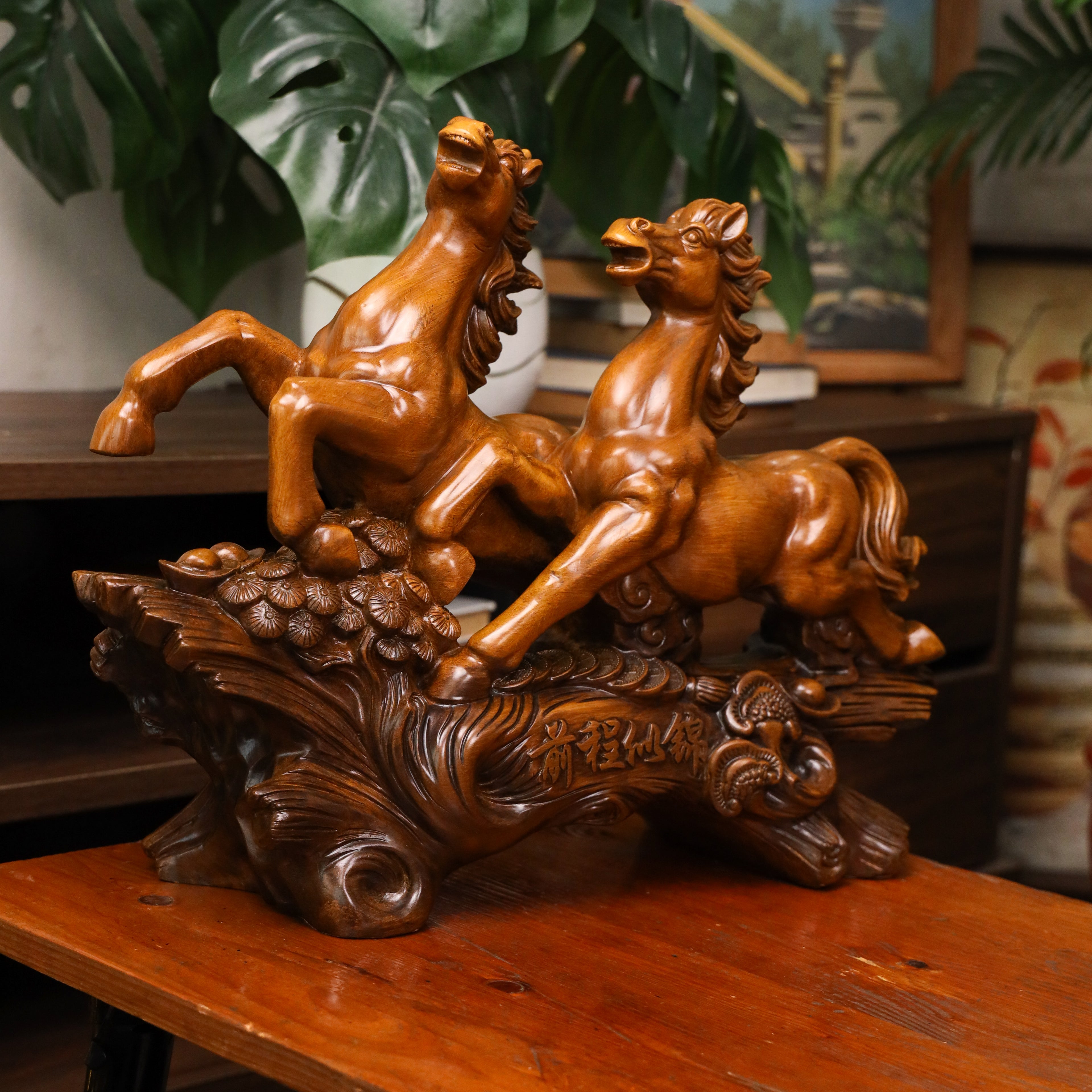 Dynamic Twin Horses of Speed and Success 46cm