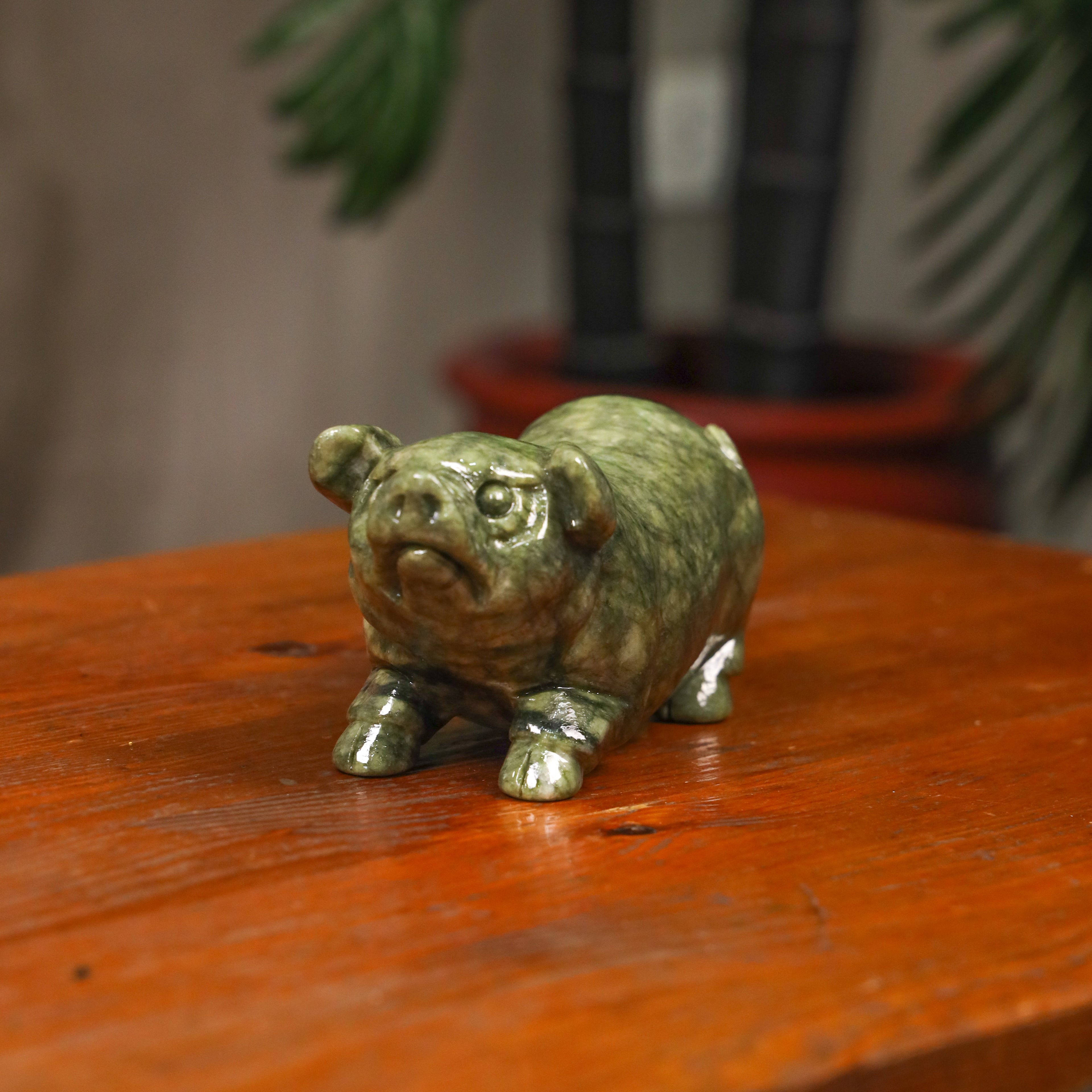 Jade Zodiac Pig for Abundant Blessings 16cm