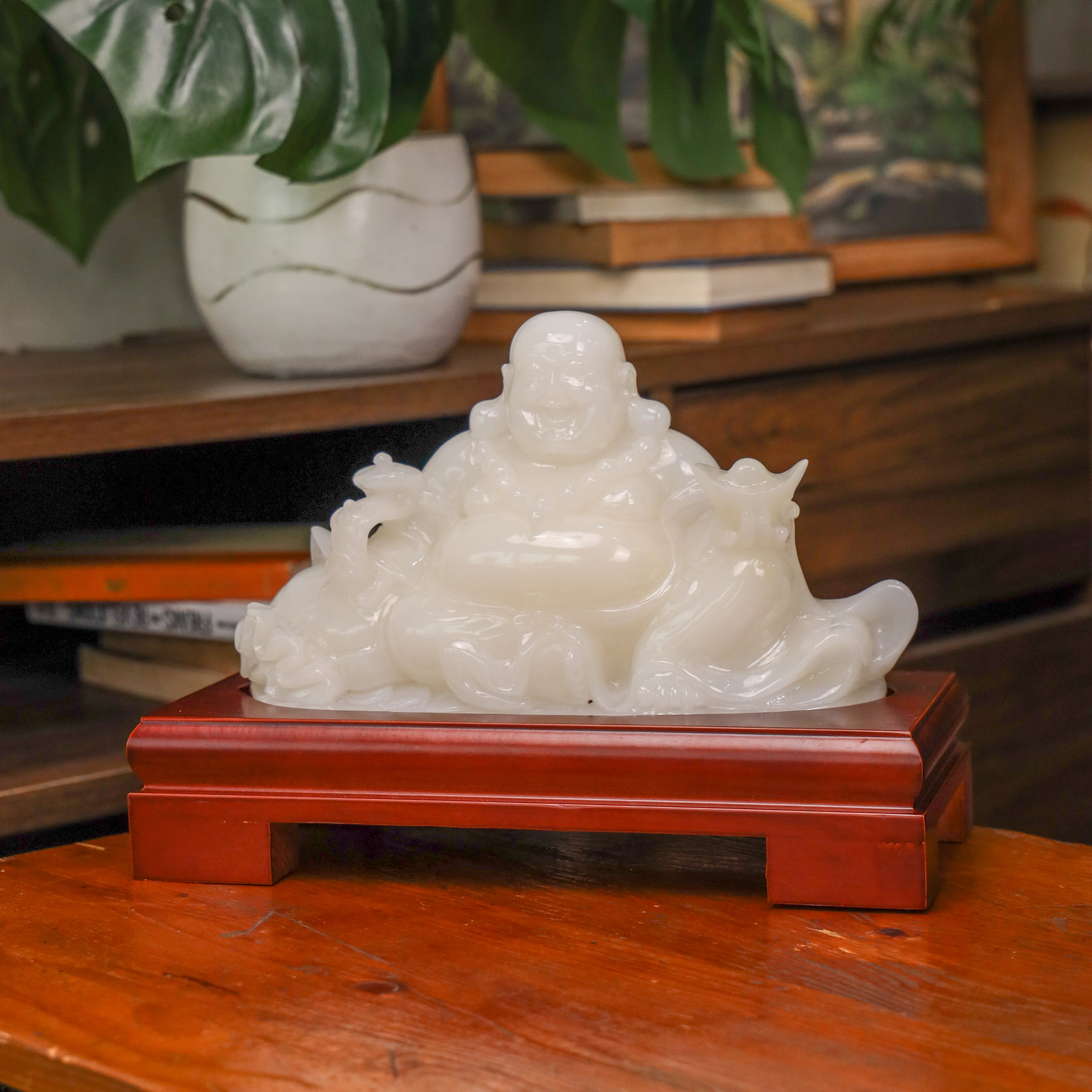 "Bring Endless Happiness" - Jade Laughing Buddha 33cm