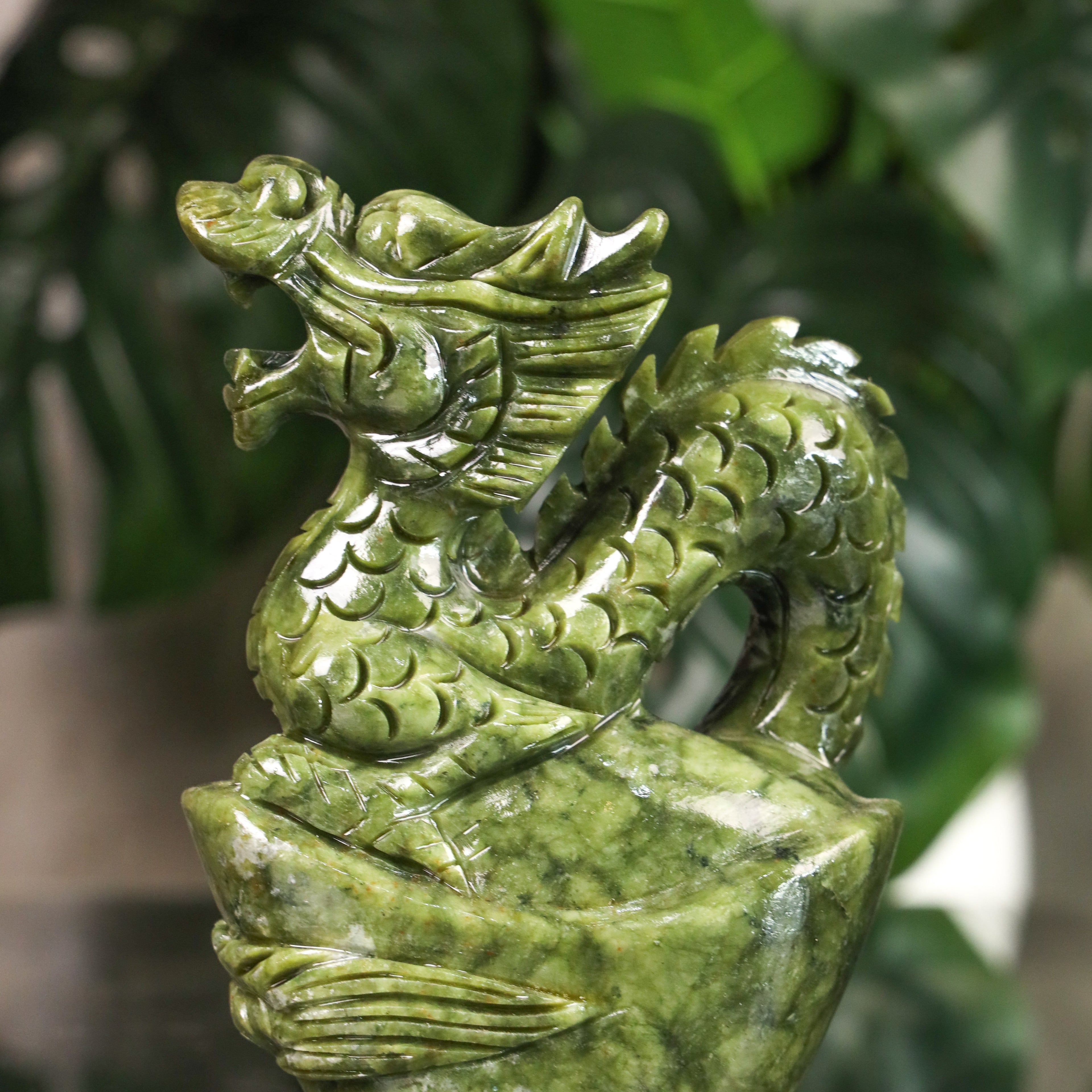 Jade Zodiac Dragon for Majestic Power 17cm