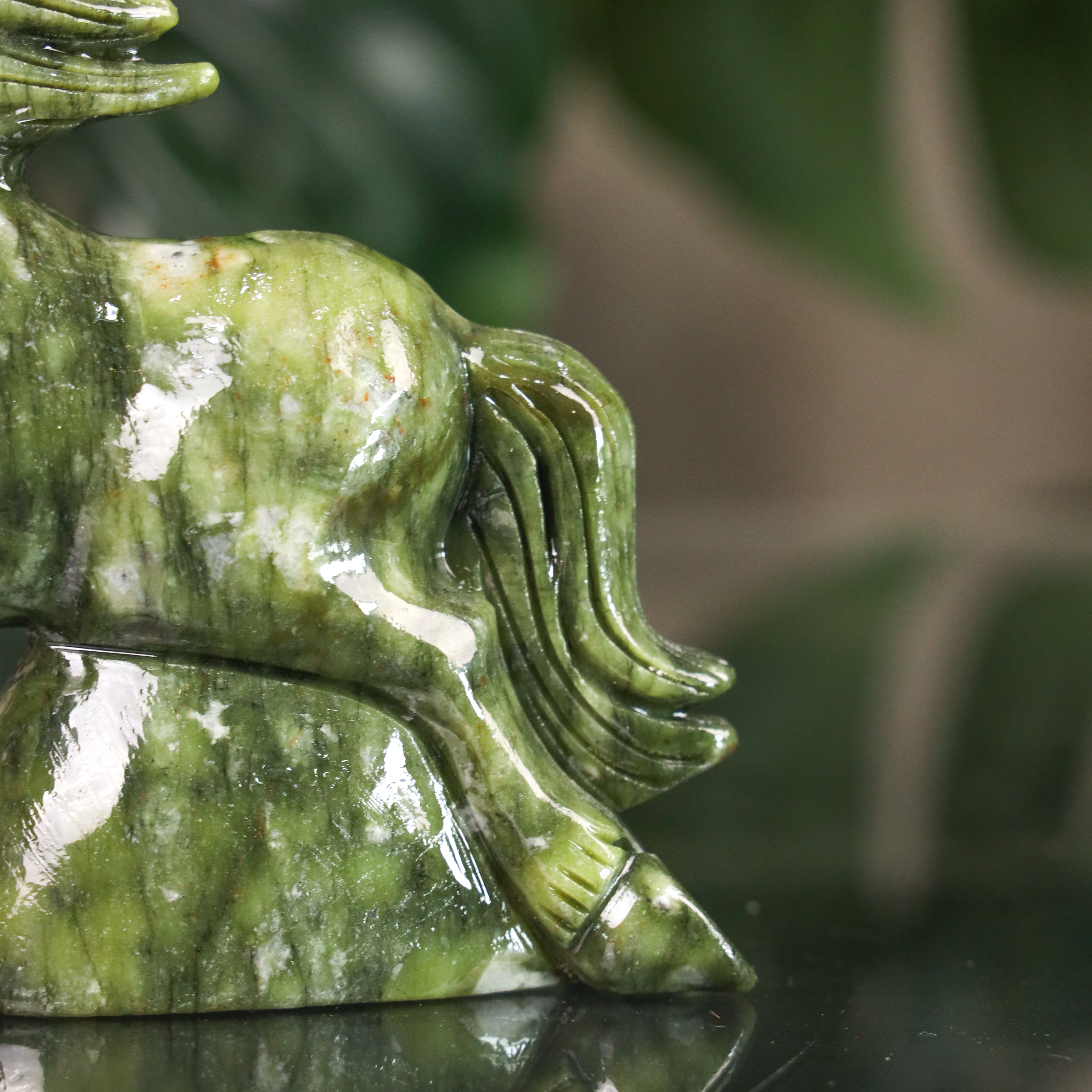 Jade Zodiac Horse for Determined Success 19cm