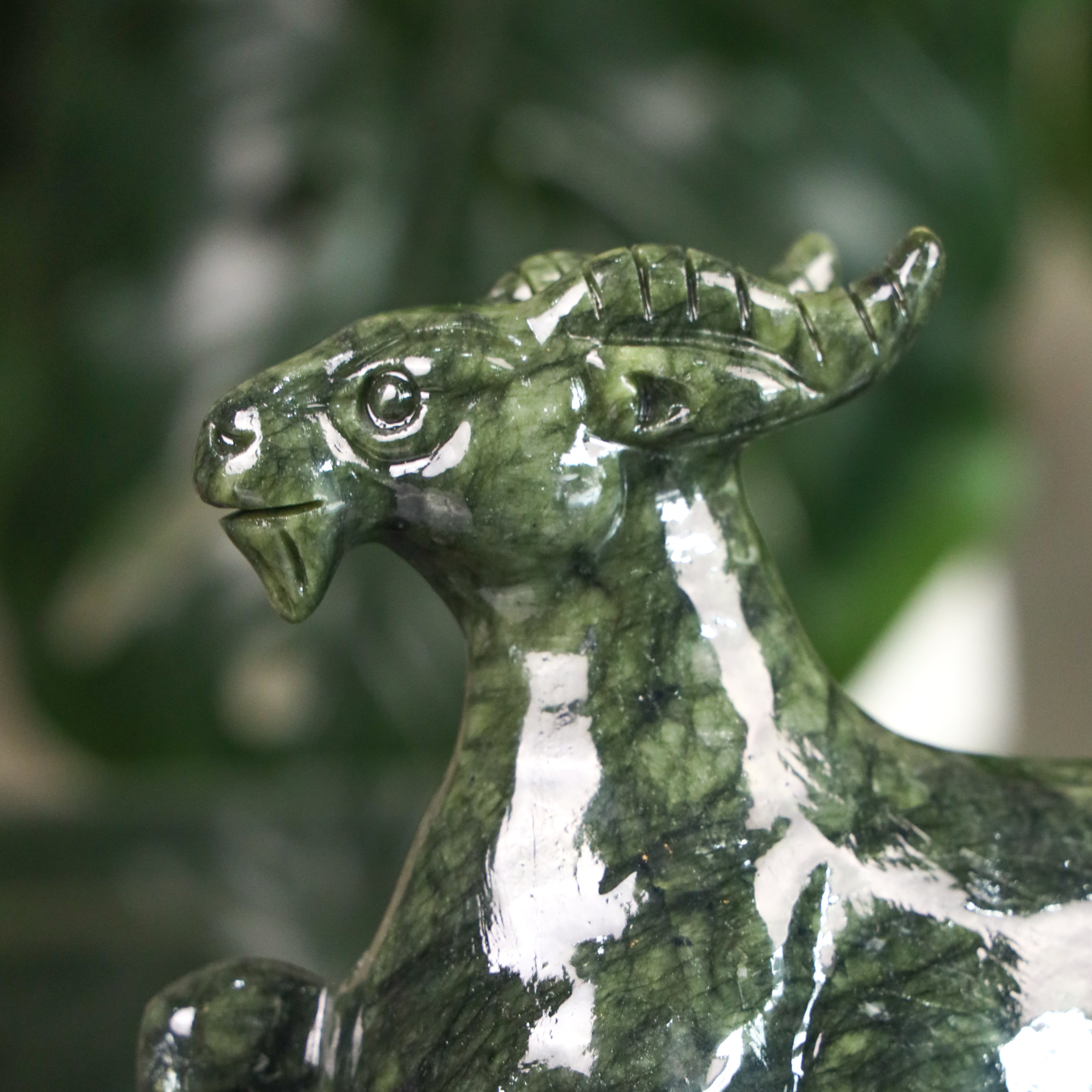 Jade Zodiac Goat for Peaceful Work 15cm